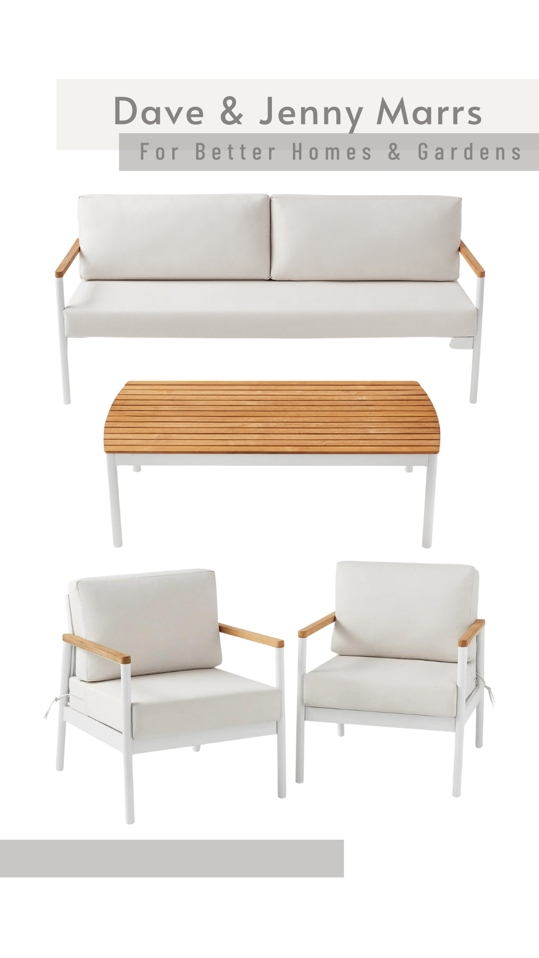 Better Homes & Gardens Wellsley Aluminum Outdoor Sofa and Chairs by Dave & Jenny Marrs