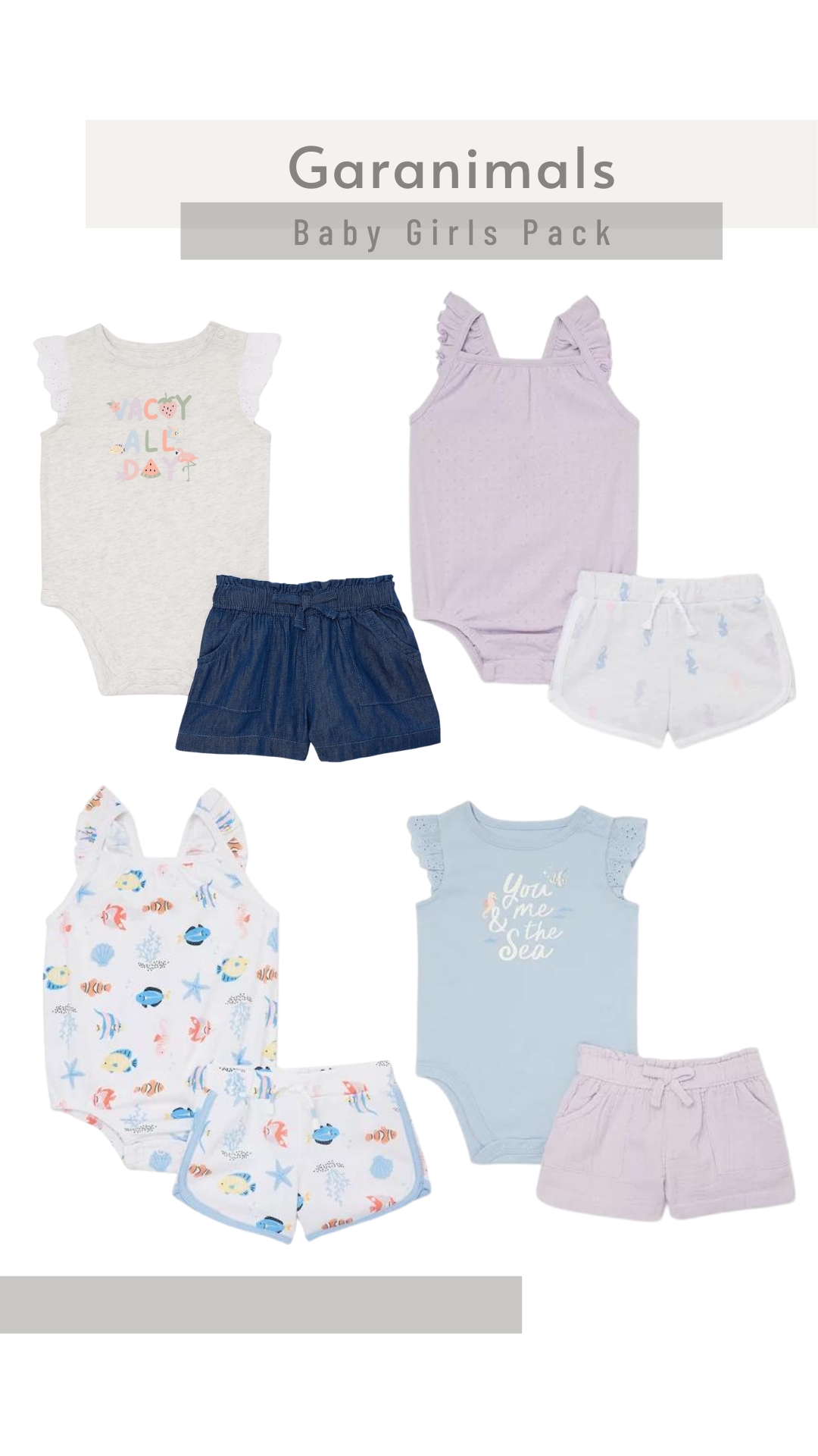 Garanimals Baby Girls Mix & Match Outfit Kid-Pack