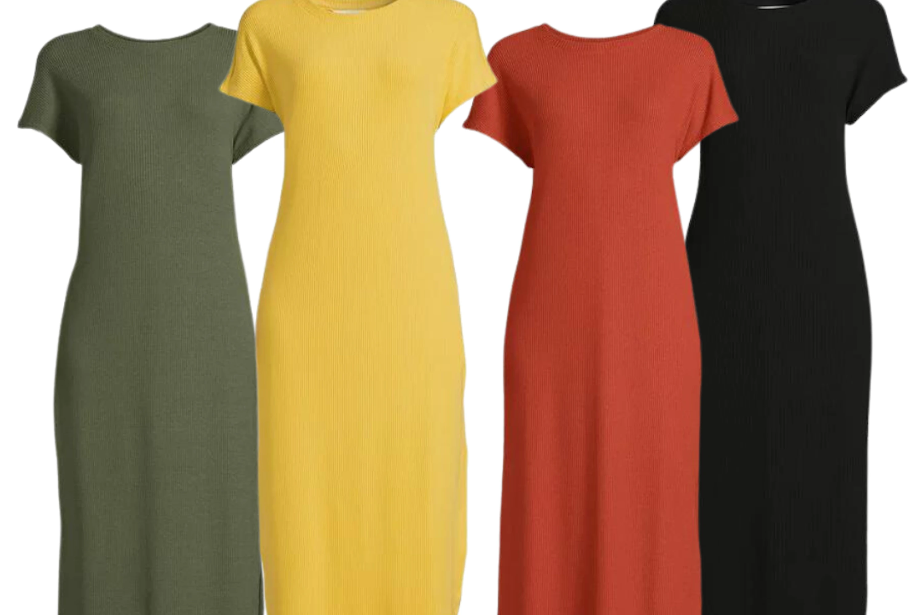 time and tru ribbed maxi dress Time & Tru Women's Ribbed Maxi Dress with Short Sleeves, Sizes XS-4X, Crewneck Pullover