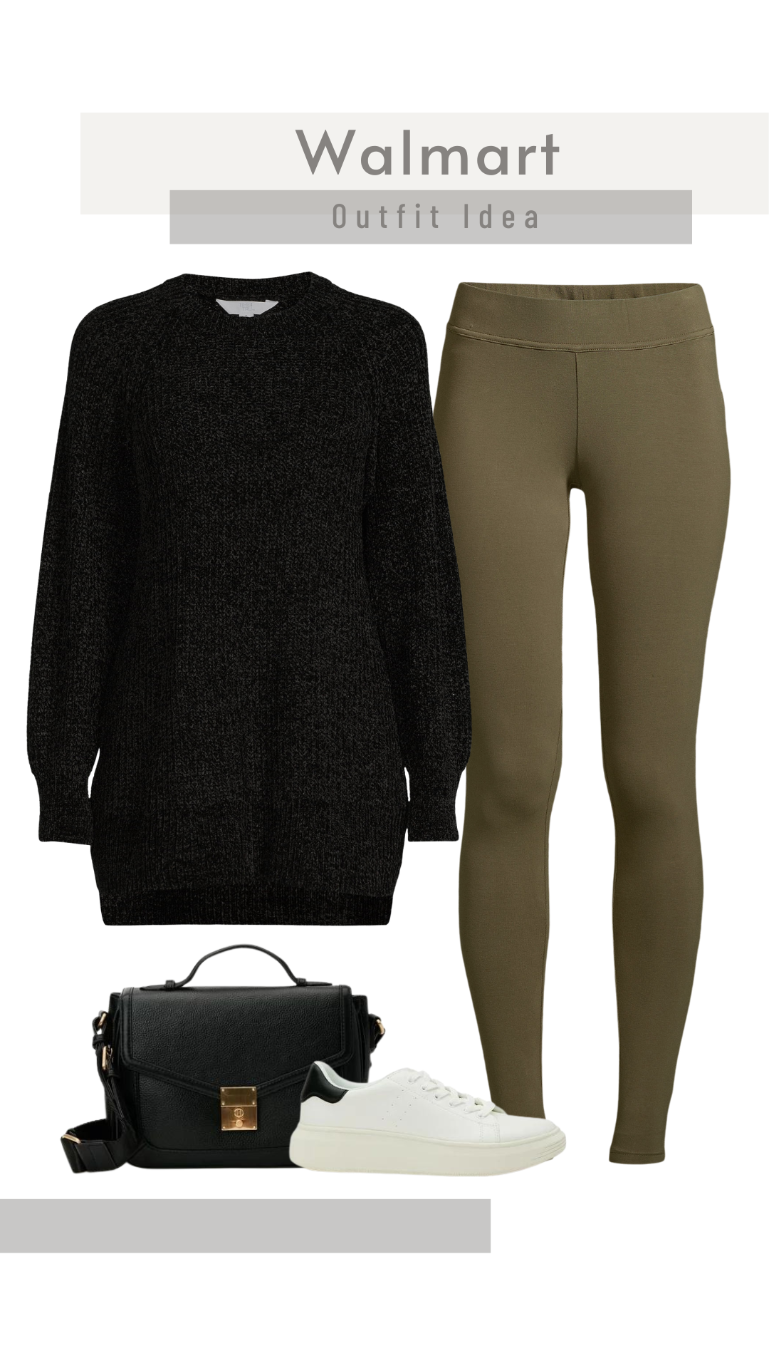 Walmart Outfit Idea - Time and Tru Chenille Tunic Sweater