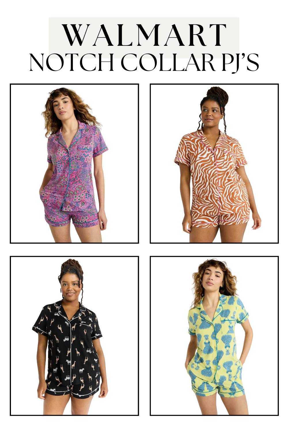 Joyspun Short Sleeve Notch Collar Top and Shorts Knit Pajama Set