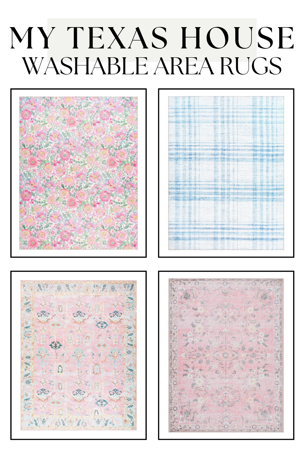 My Texas House Machine Washable Area Rugs