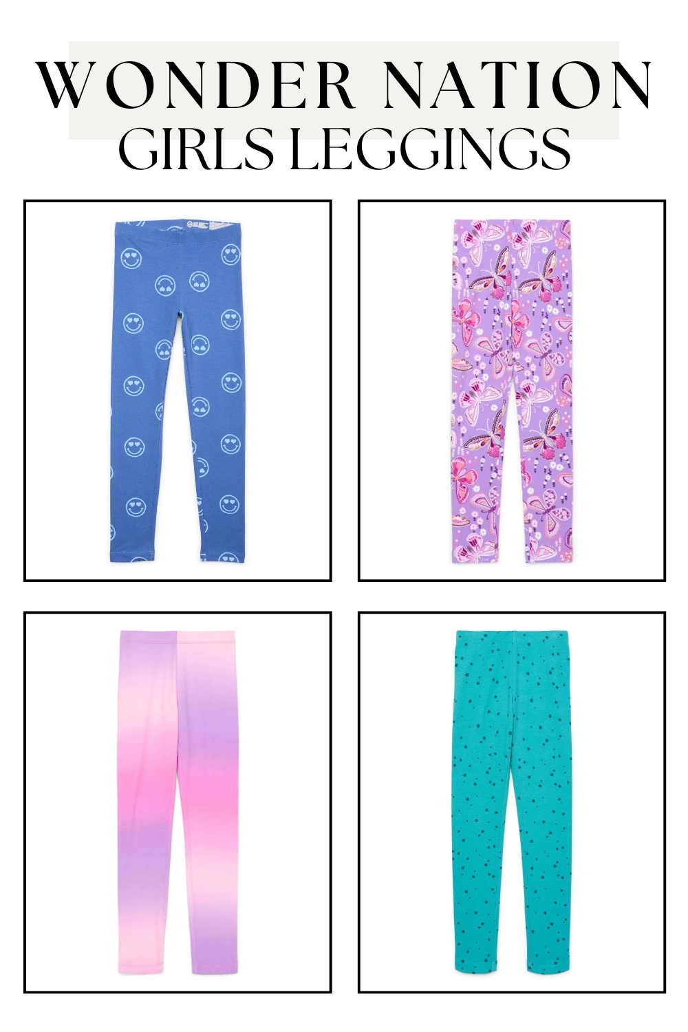 Wonder Nation Girls Kid Tough Leggings