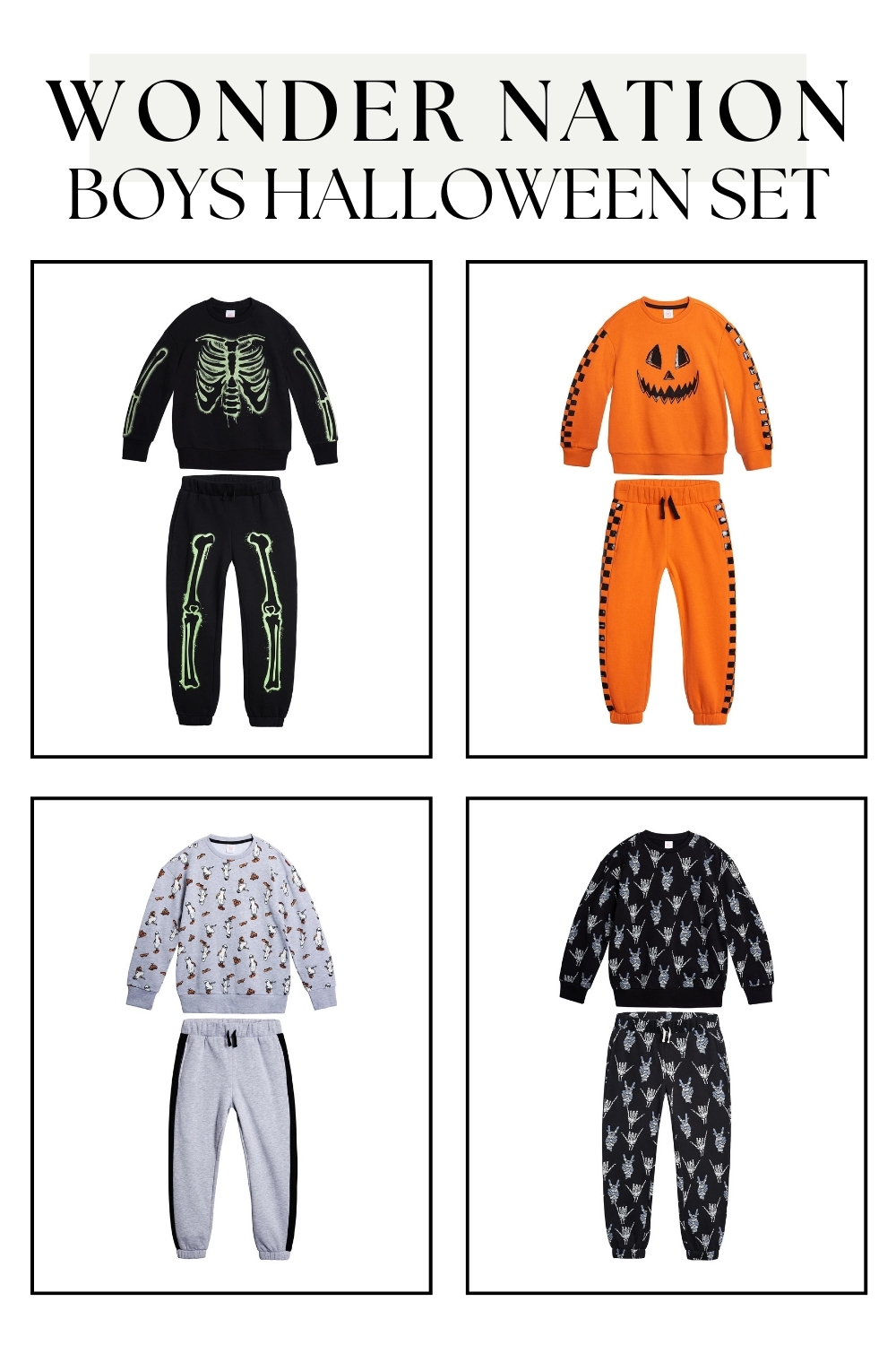 Wonder Nation Boys Halloween Sweat Set