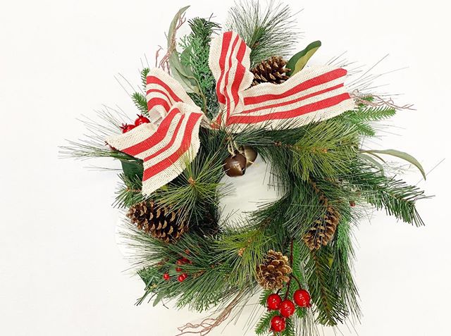 Holiday Time Mixed Pine Wreath with Bow