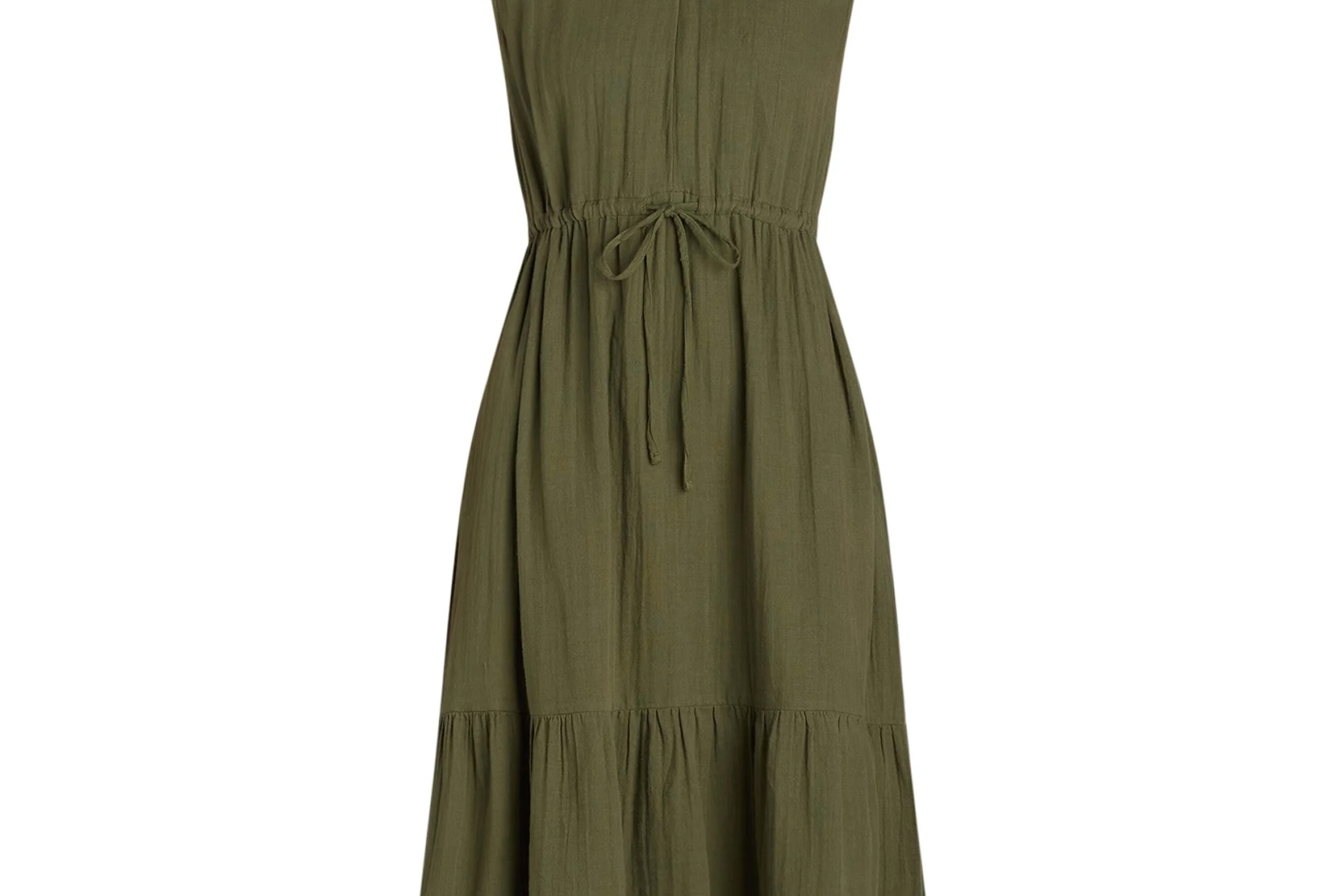 Time and Tru Women's Sleeveless Cotton Double Cloth Dress, Sizes XS-XXXL