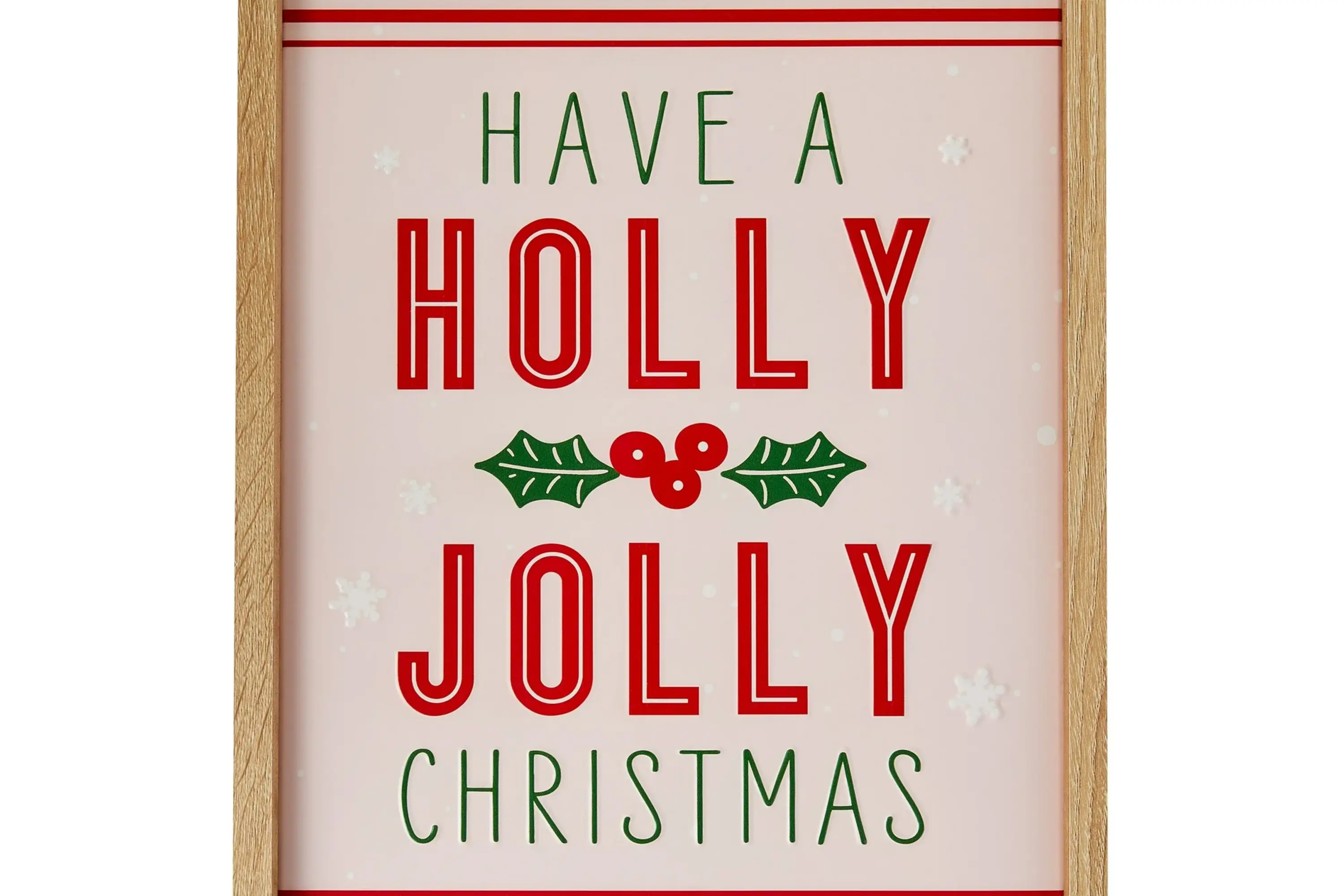 Holly Jolly Embossed Metal Hanging Decor, 17 in x 12.8 in, by Holiday Time