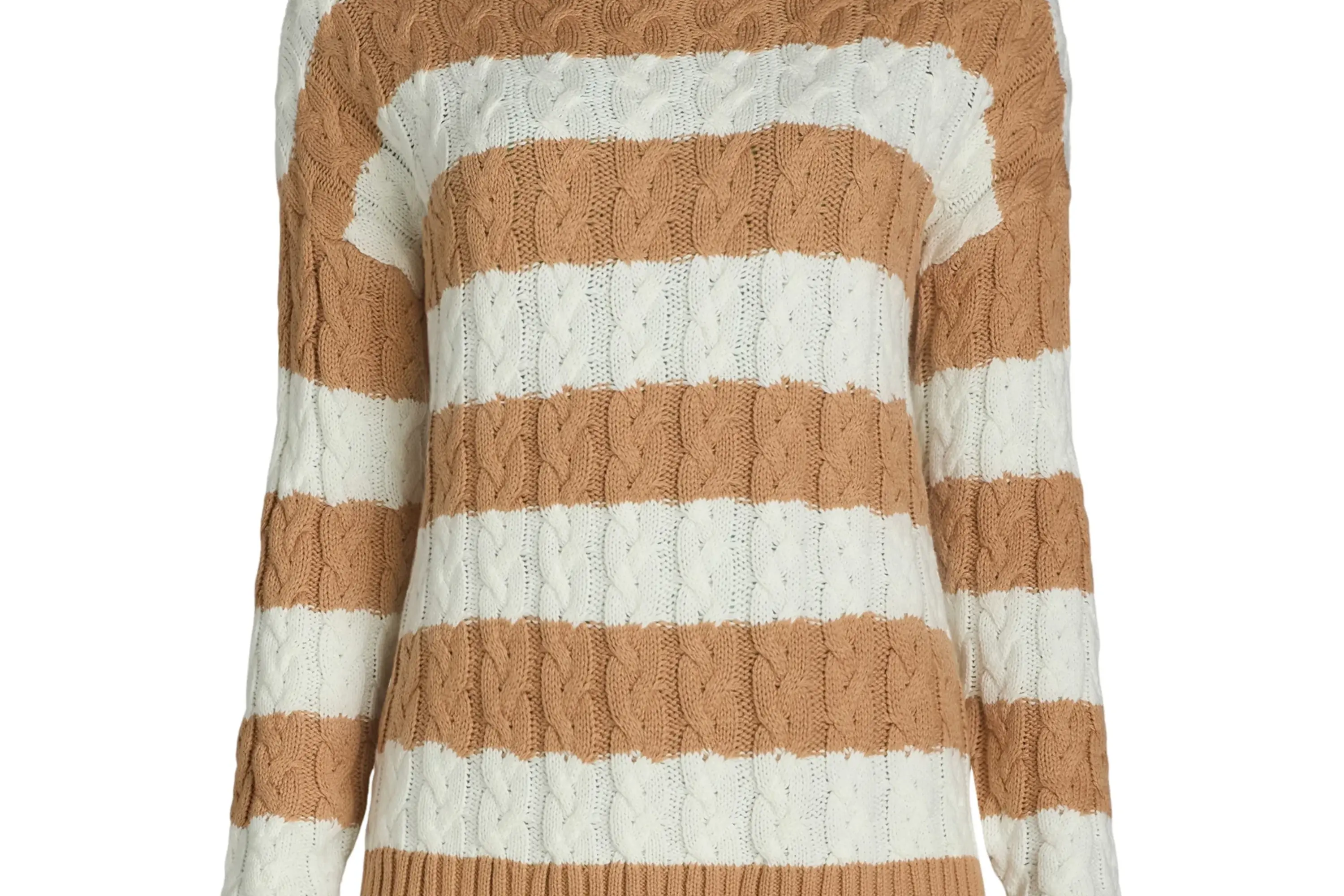 Time and Tru Stripe Crew Neck Pullover Sweater