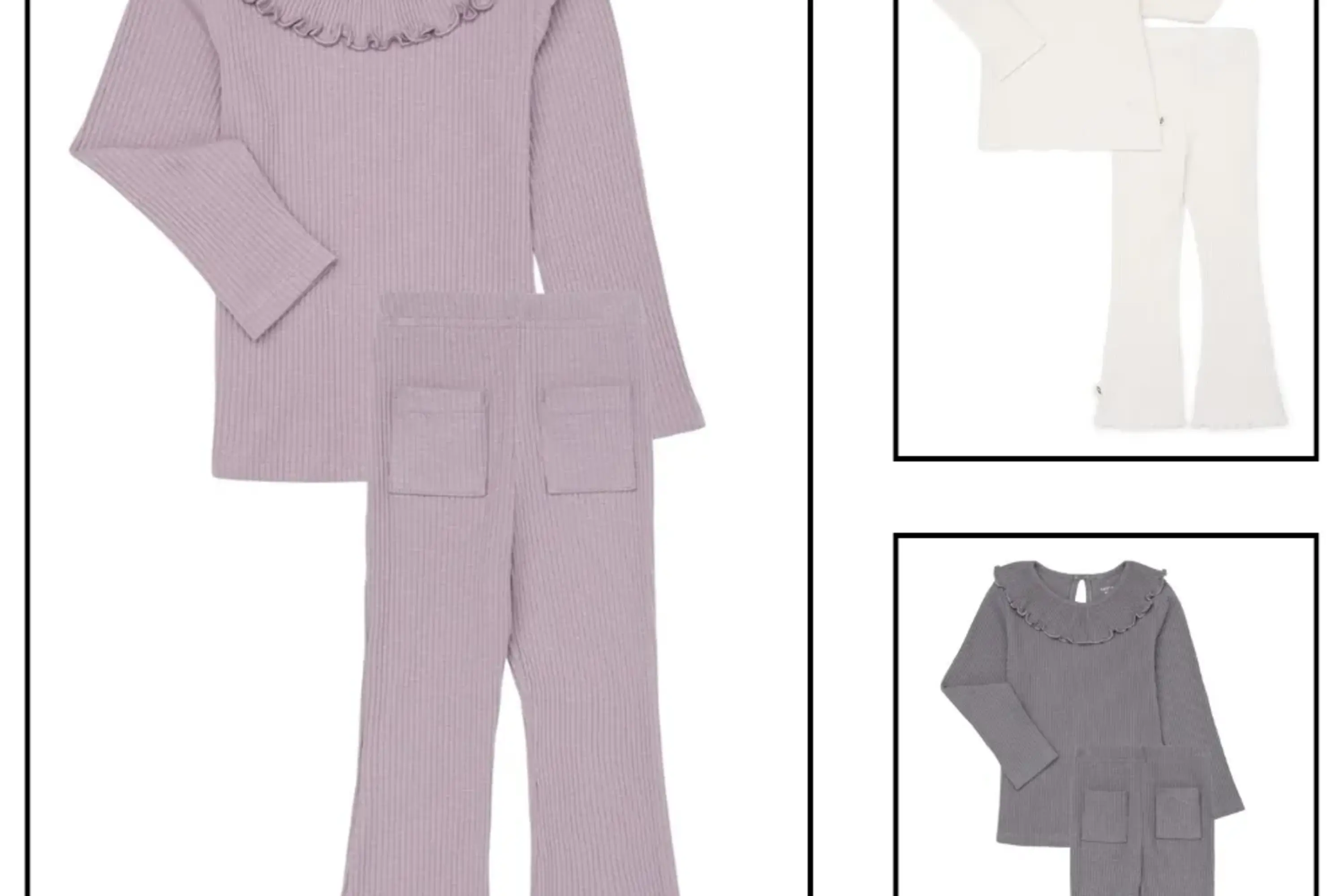 Easy-Peasy Toddler Girls Ribbed Separates