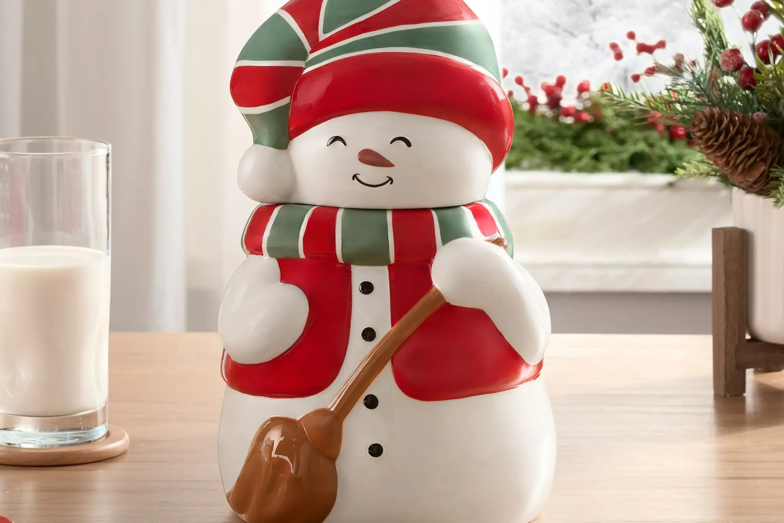 Holiday Time Earthenware Ceramic Treat Jars