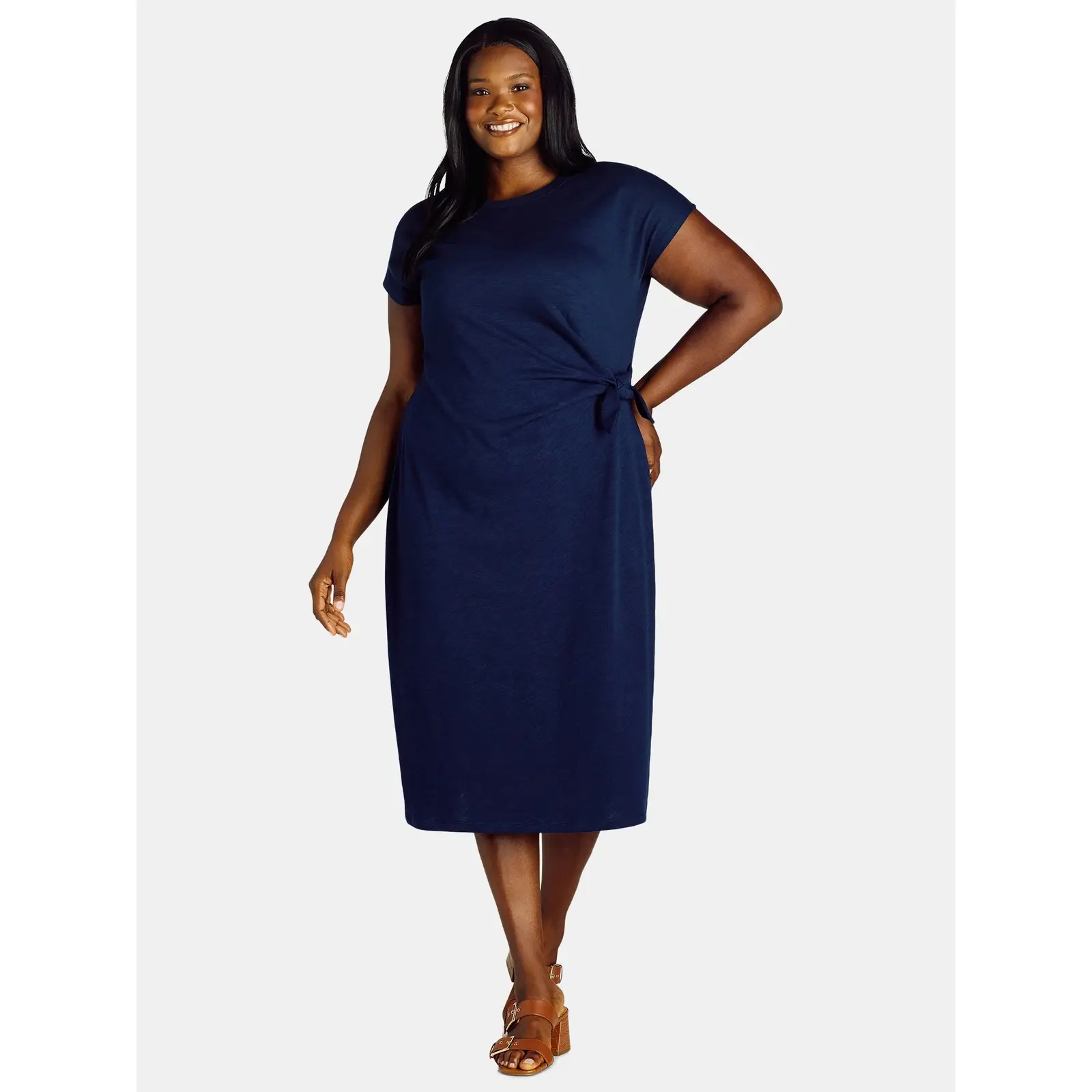 Time and Tru Side Tie Midi Dress