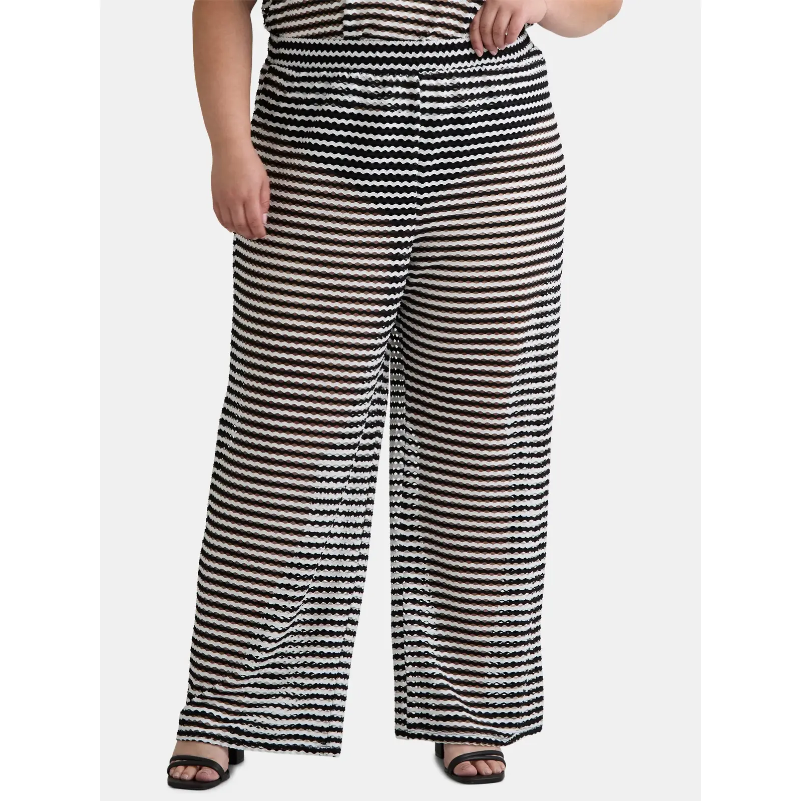 Time and Tru Stripe Mesh Coverup Pants