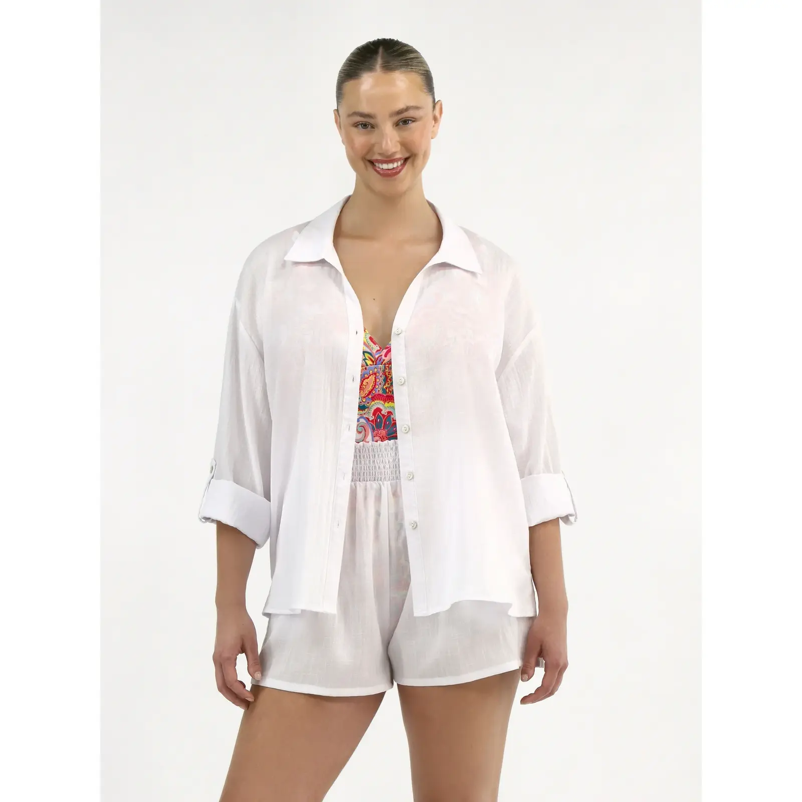 Time and Tru Shimmery Woven Top Coverup