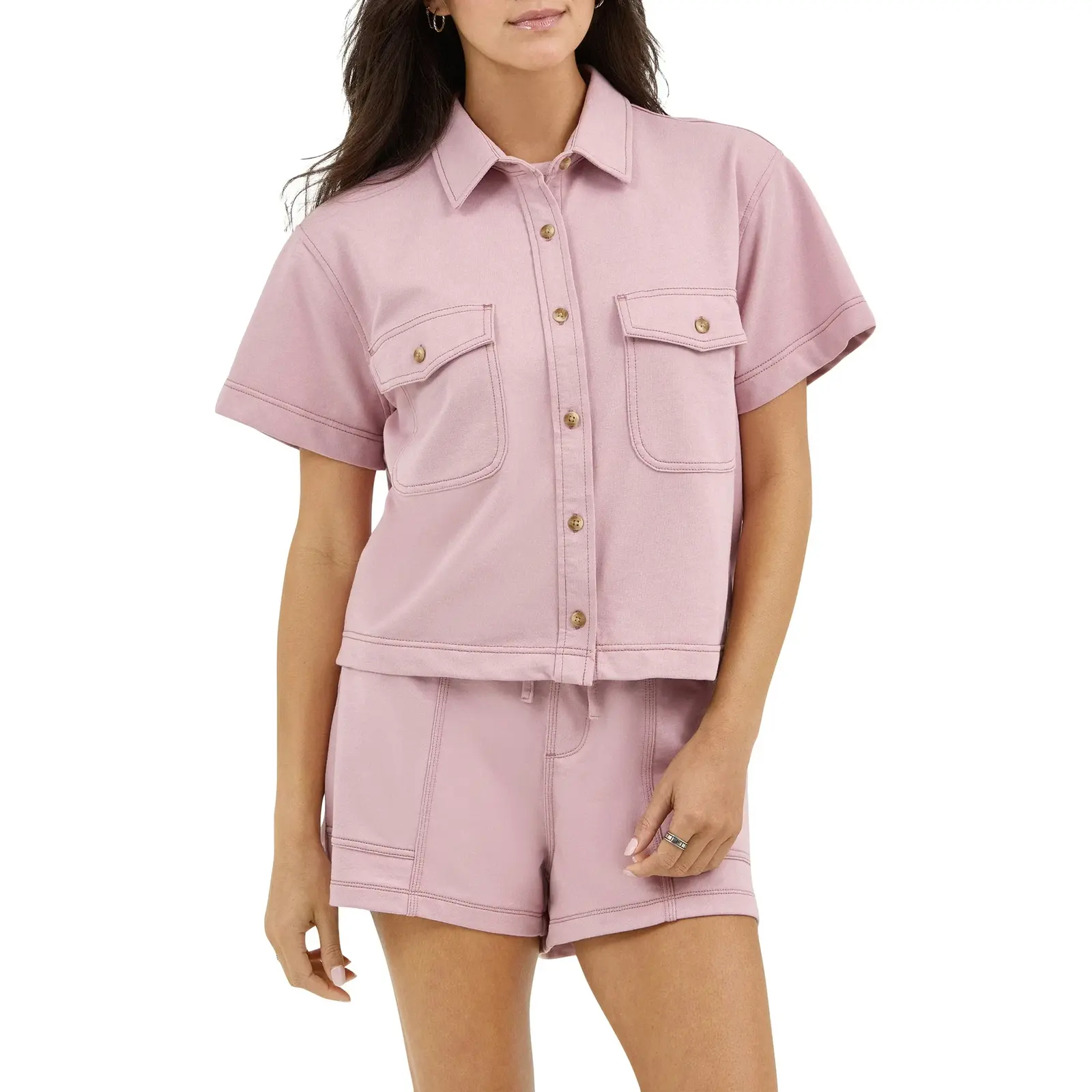 Lee® Lee Layers Knit Button Front Top