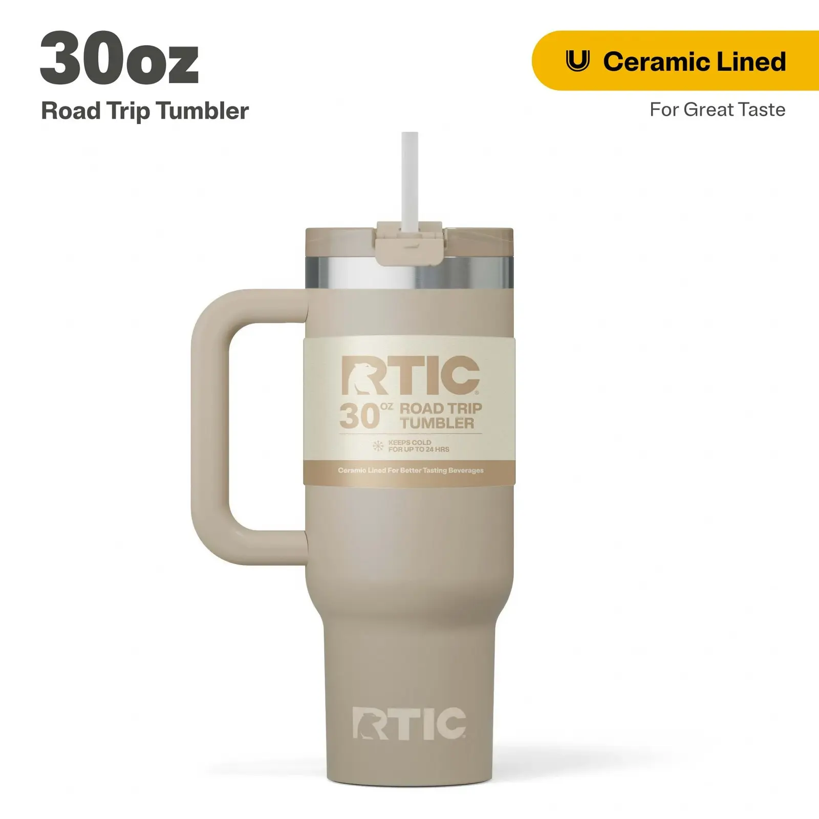 RTIC 30 oz Ceramic Lined Road Trip Tumbler