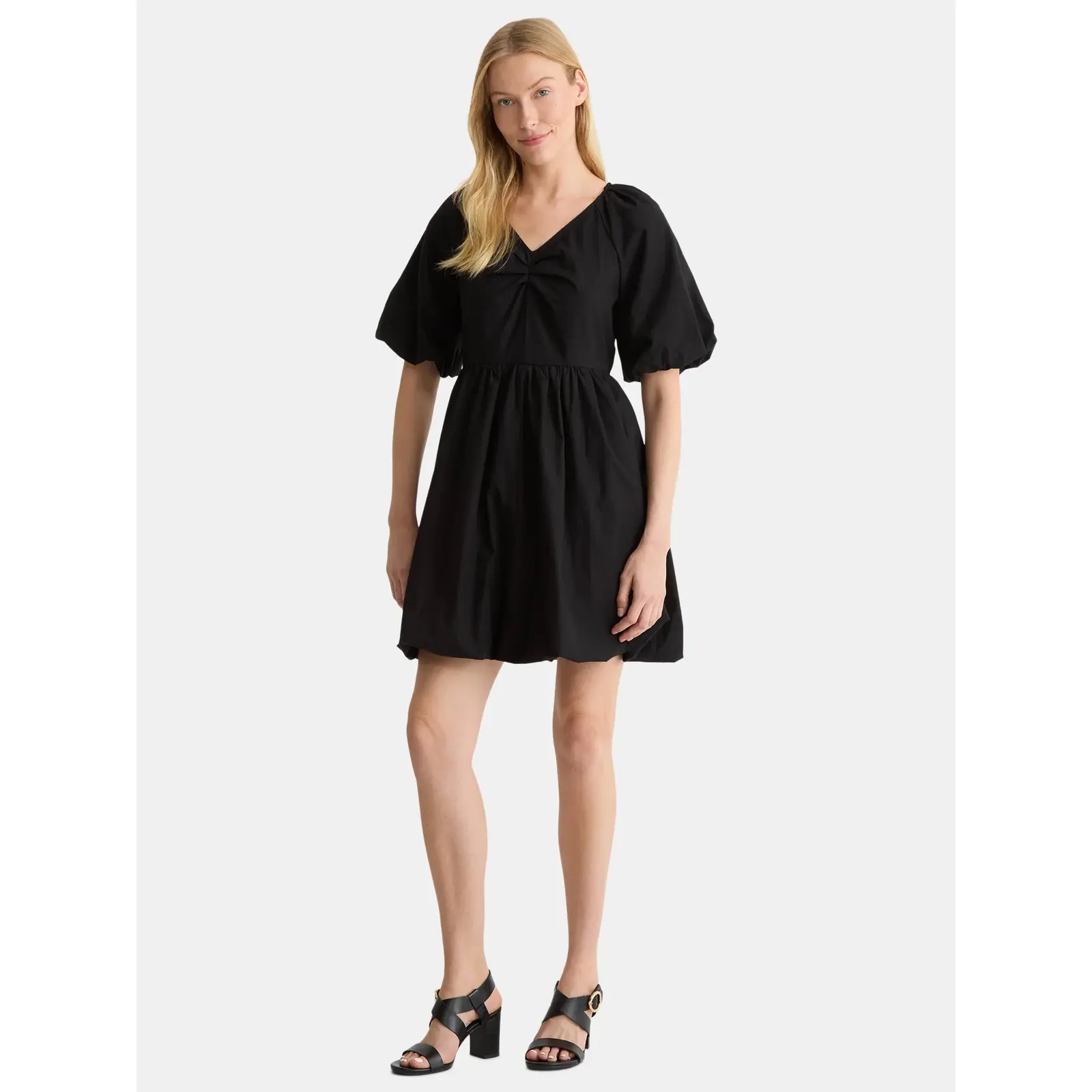 Time and Tru Cotton Bubble Hem Mini Dress