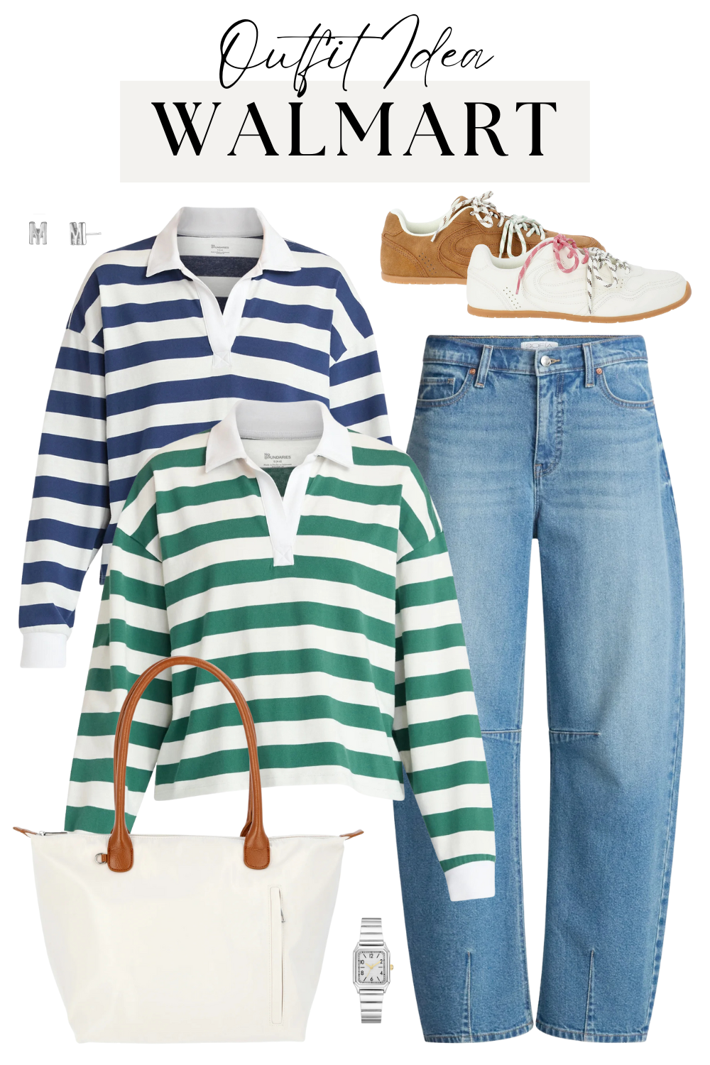 Rugby Polo Top & Jeans Outfit Idea