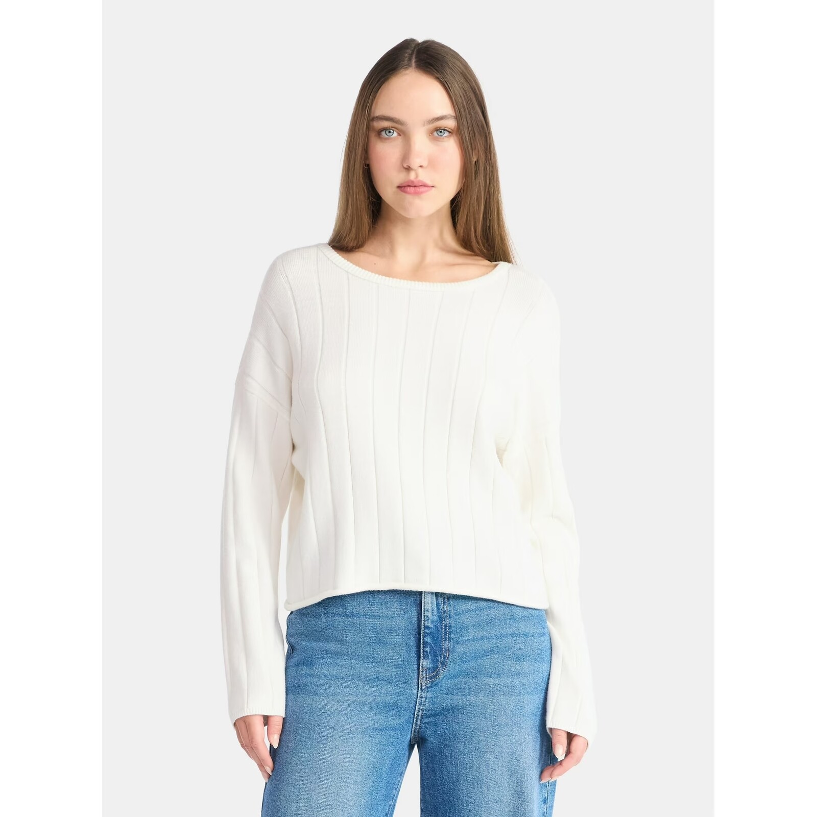 No Boundaries Wide Ribbed Scoop Neck Sweater