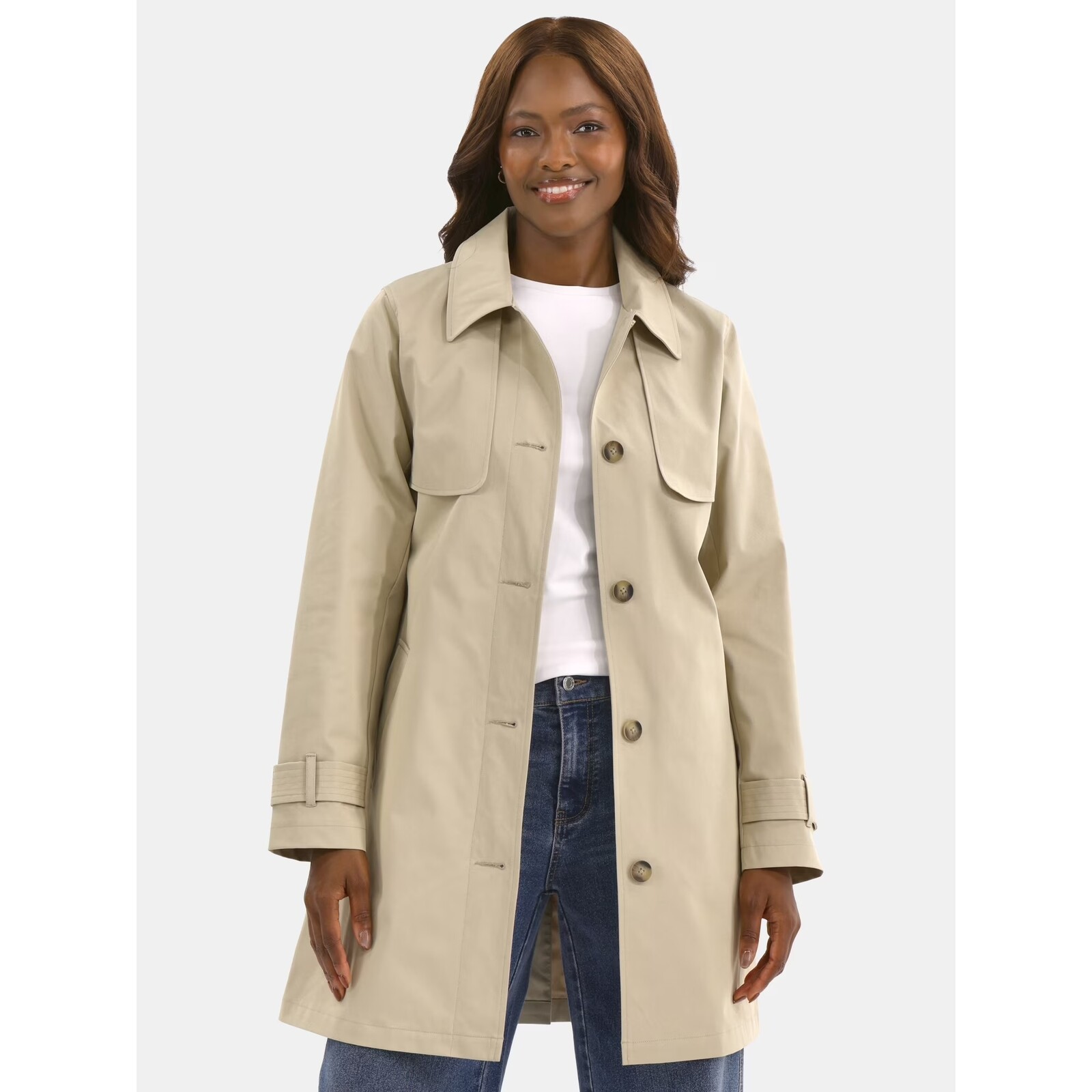 Time and Tru Belted Trench Coat