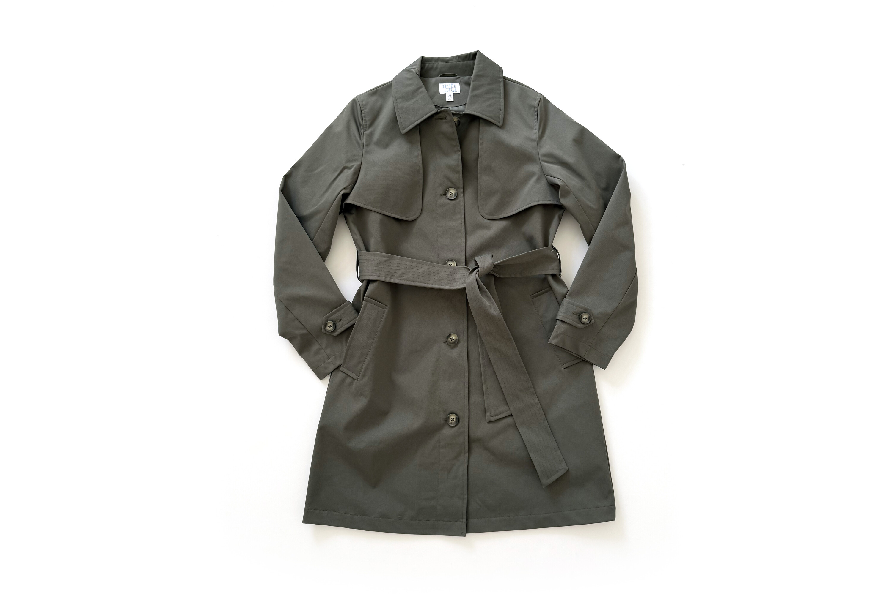 Time and Tru Belted Trench Coat