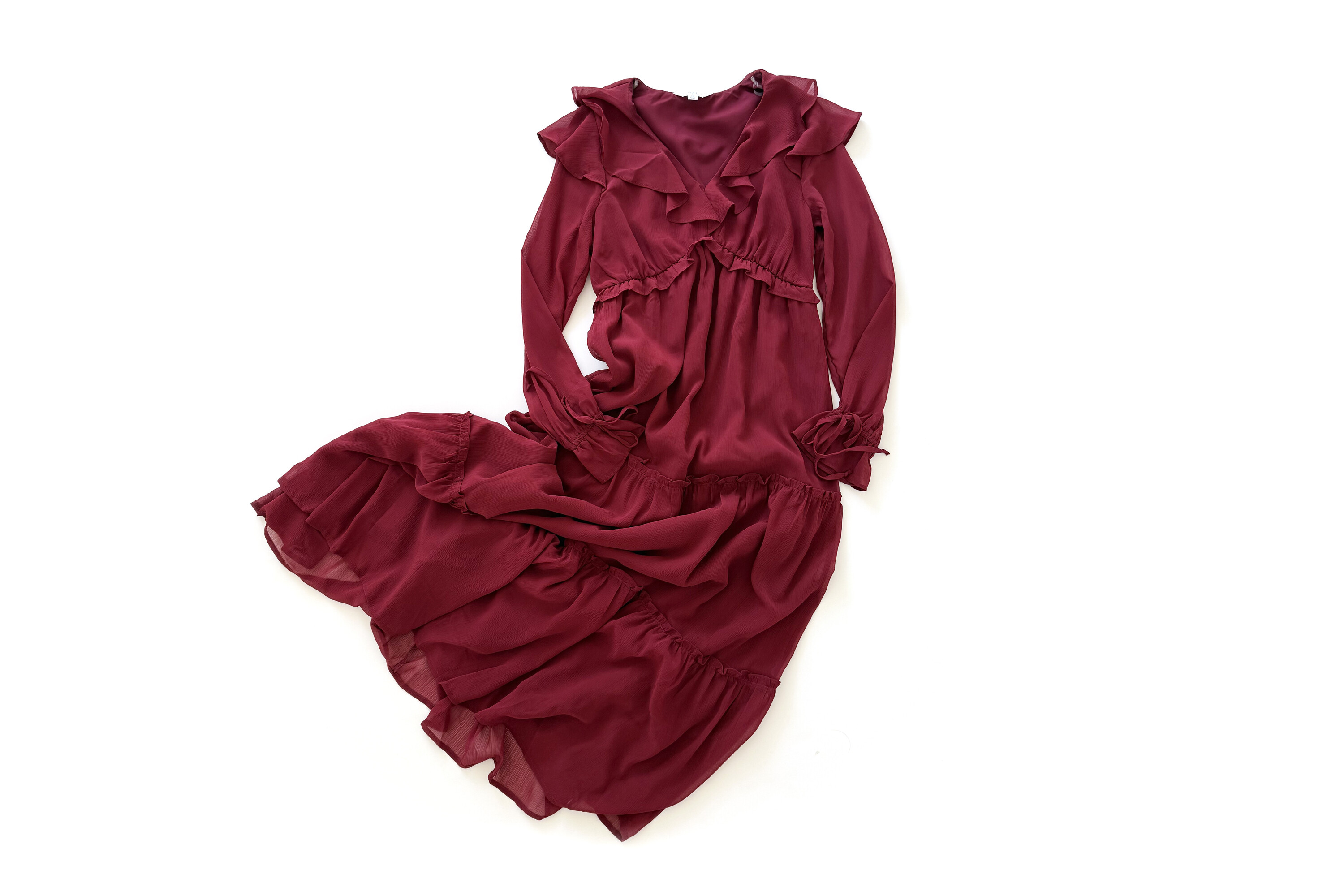 Time and Tru Ruffle Tiered Midi Dress