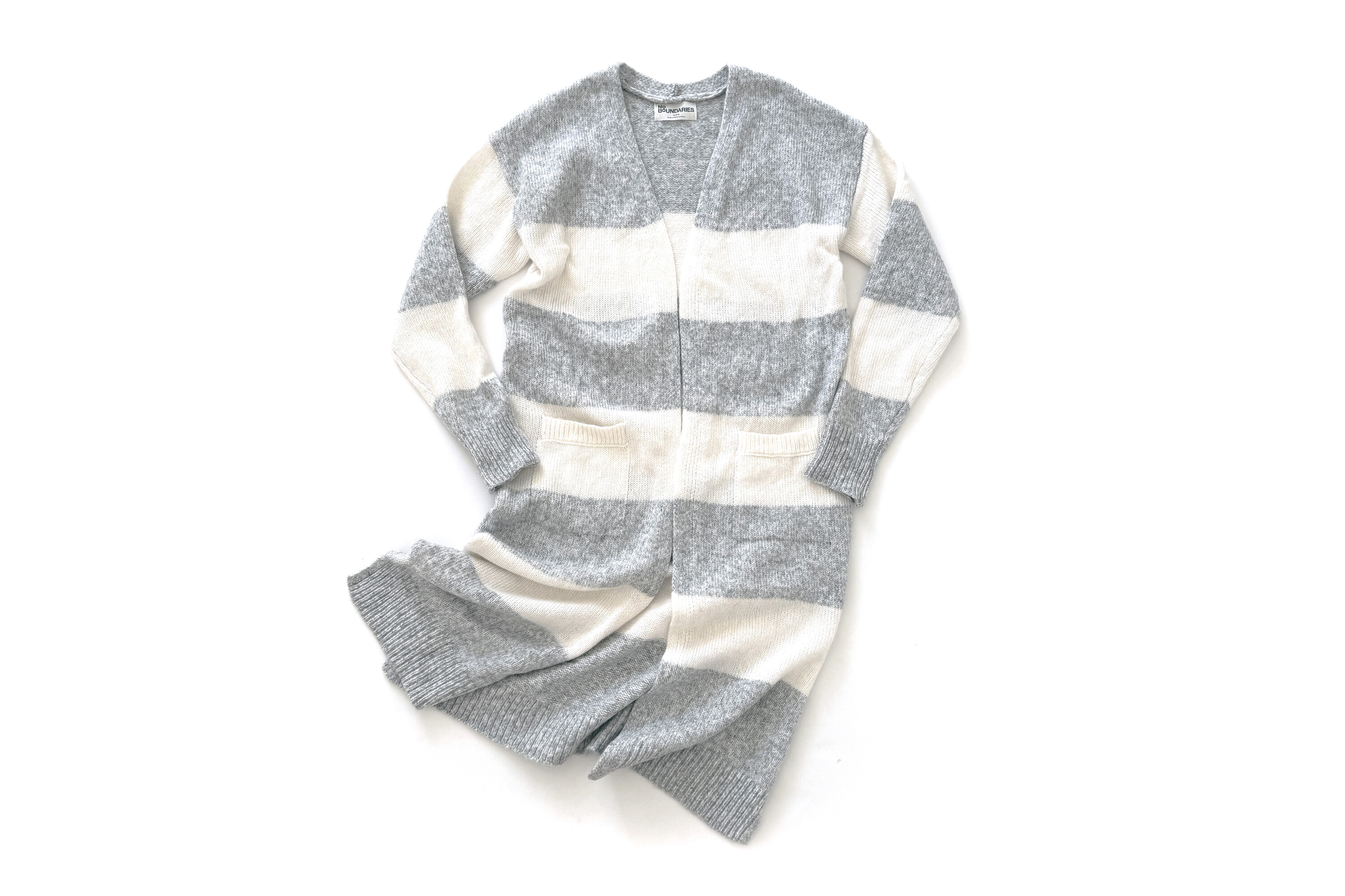 No Boundaries Striped Open Front Duster Cardigan