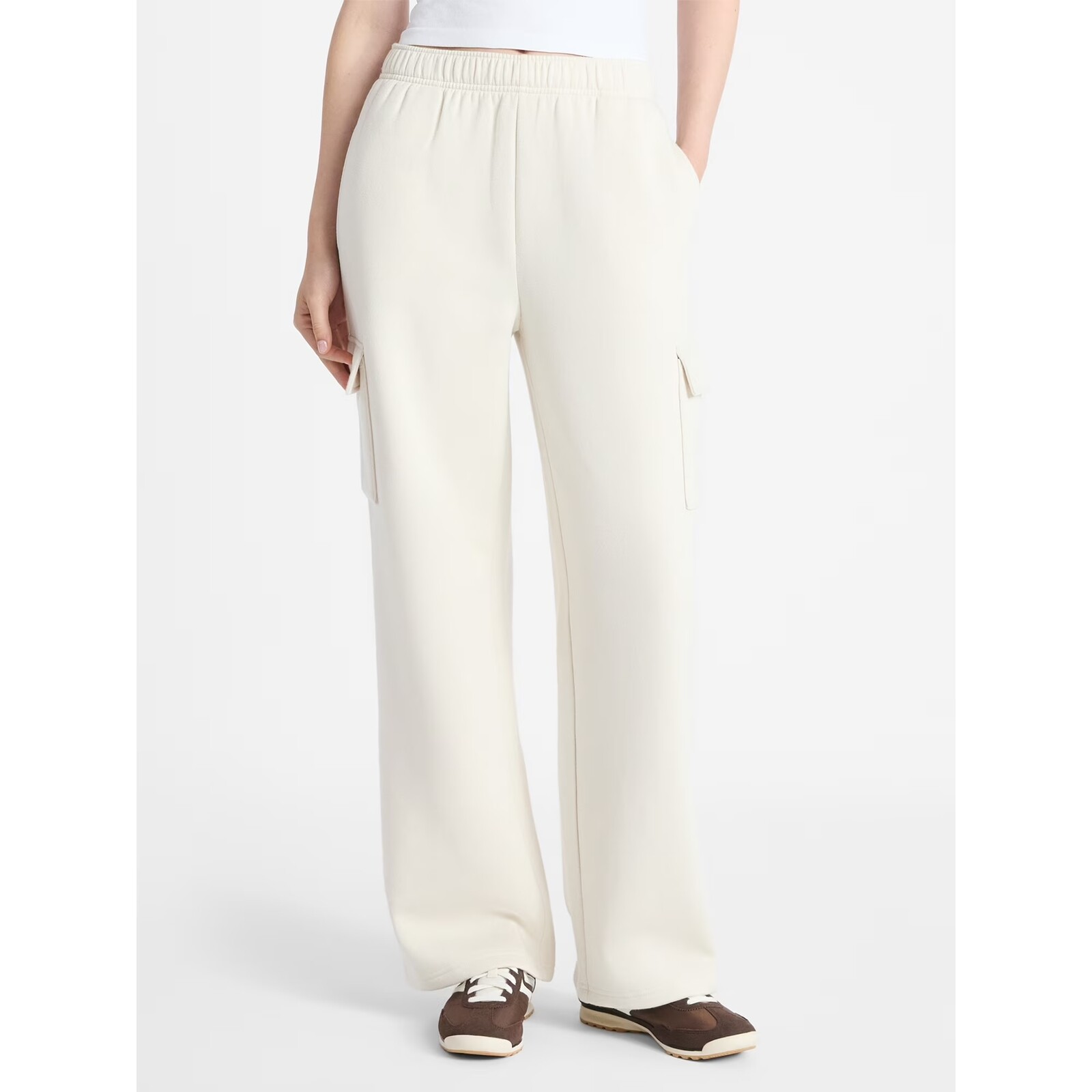 No Boundaries Fleece Cargo Wide-Leg Pants