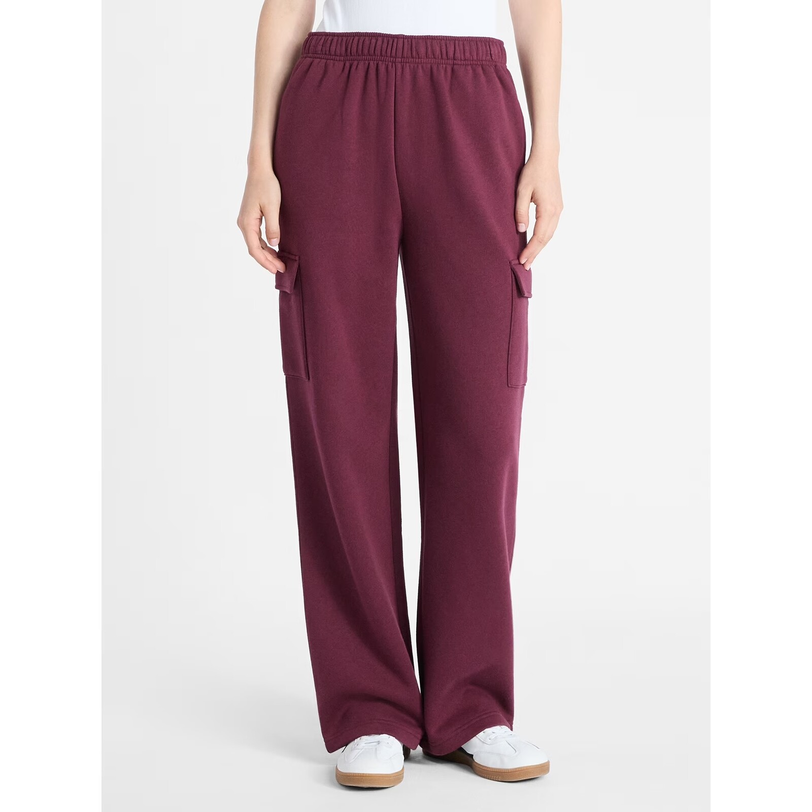 No Boundaries Fleece Cargo Wide-Leg Pants