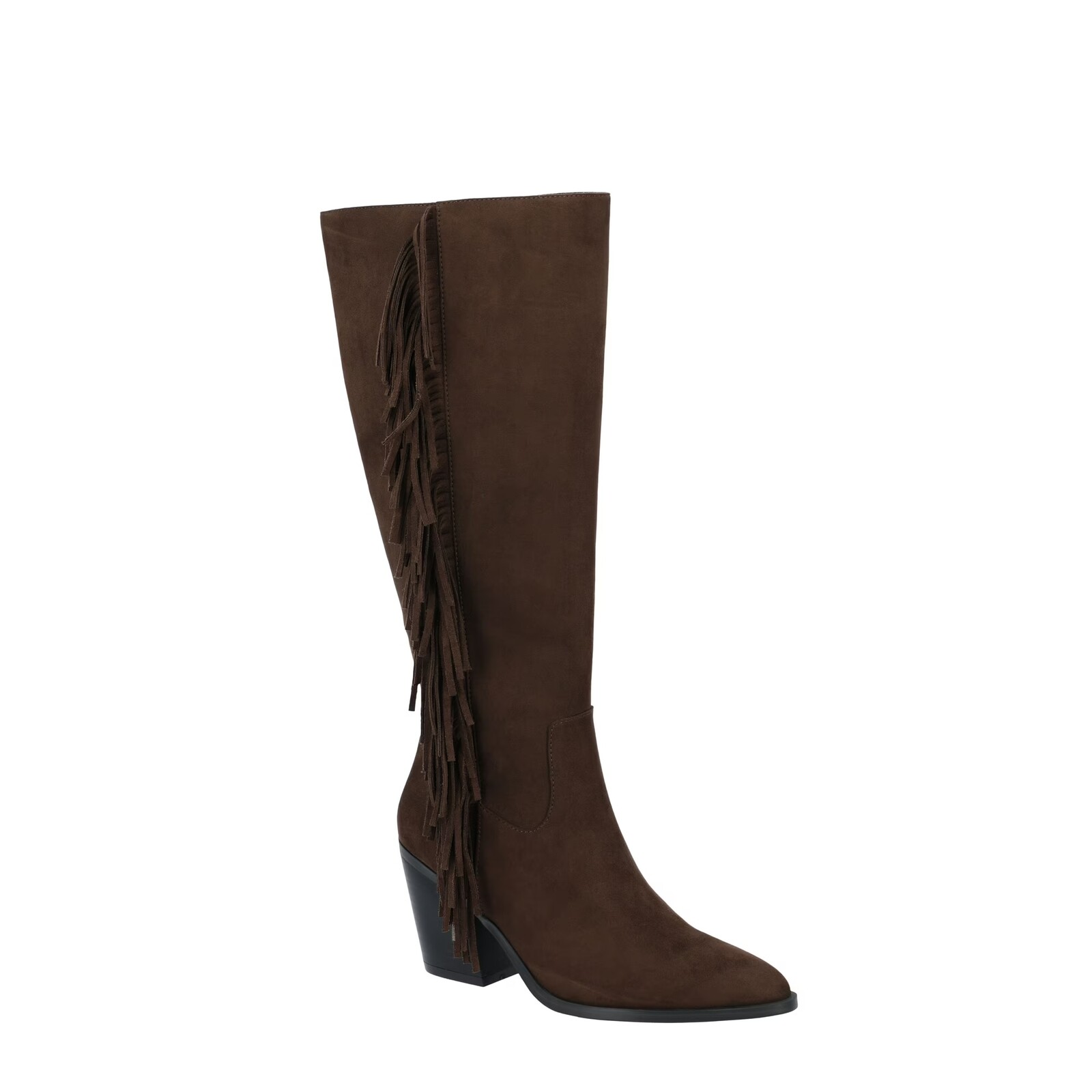 Time And Tru Faux Suede Tall Fringe Boots