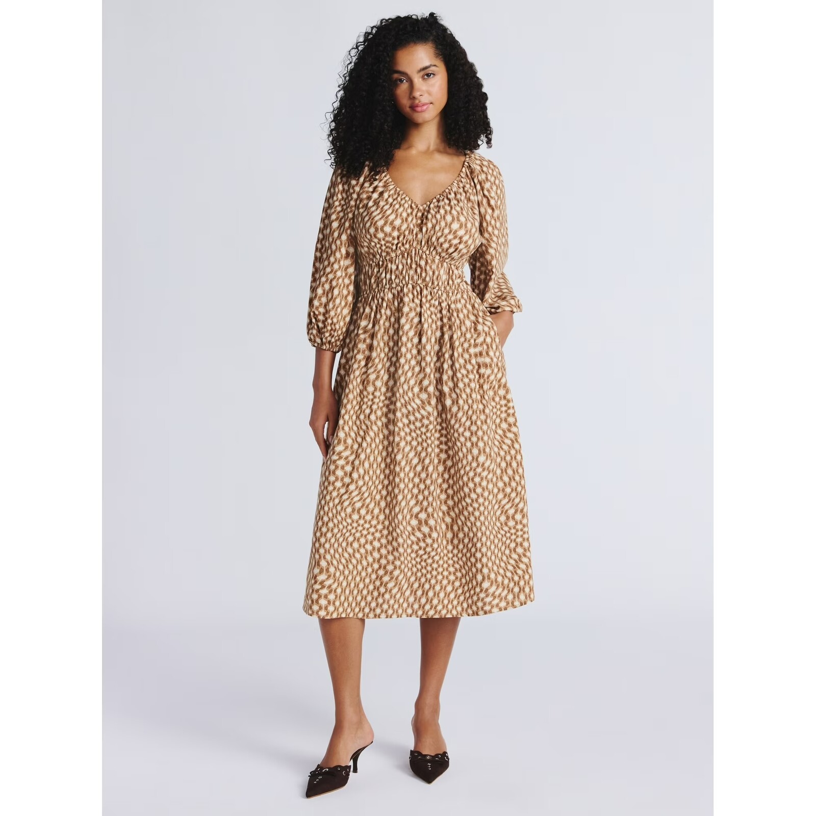 Time and Tru Cinch Waist Midi Dress
