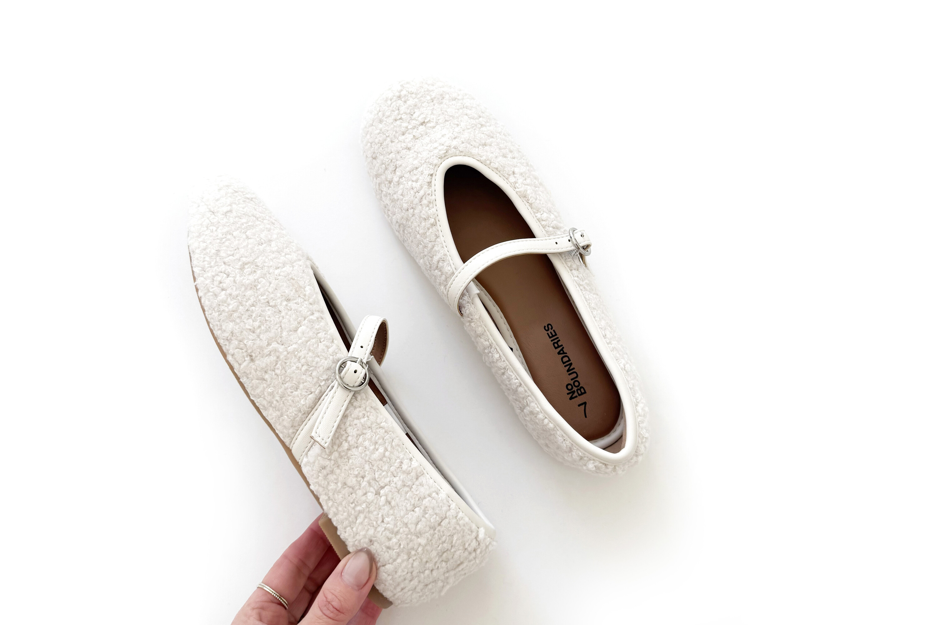 No Boundaries Faux Shearling Mary Jane Flats