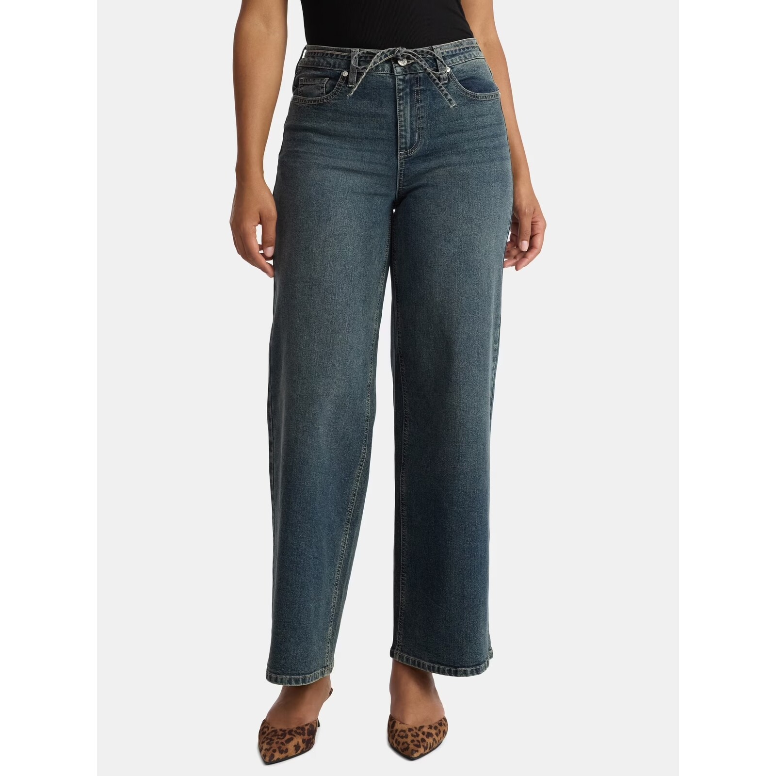 Madden NYC Tie Belt Jeans