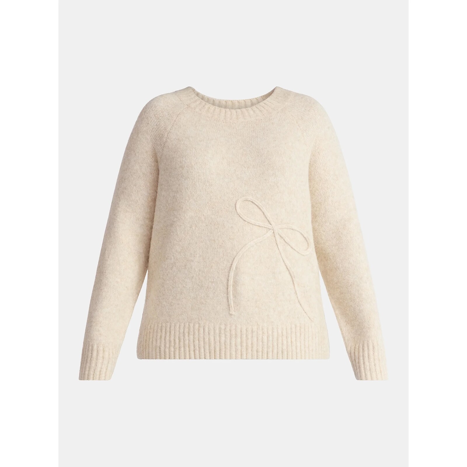 Terra & Sky Plus Bow Stitch Crewneck Sweater
