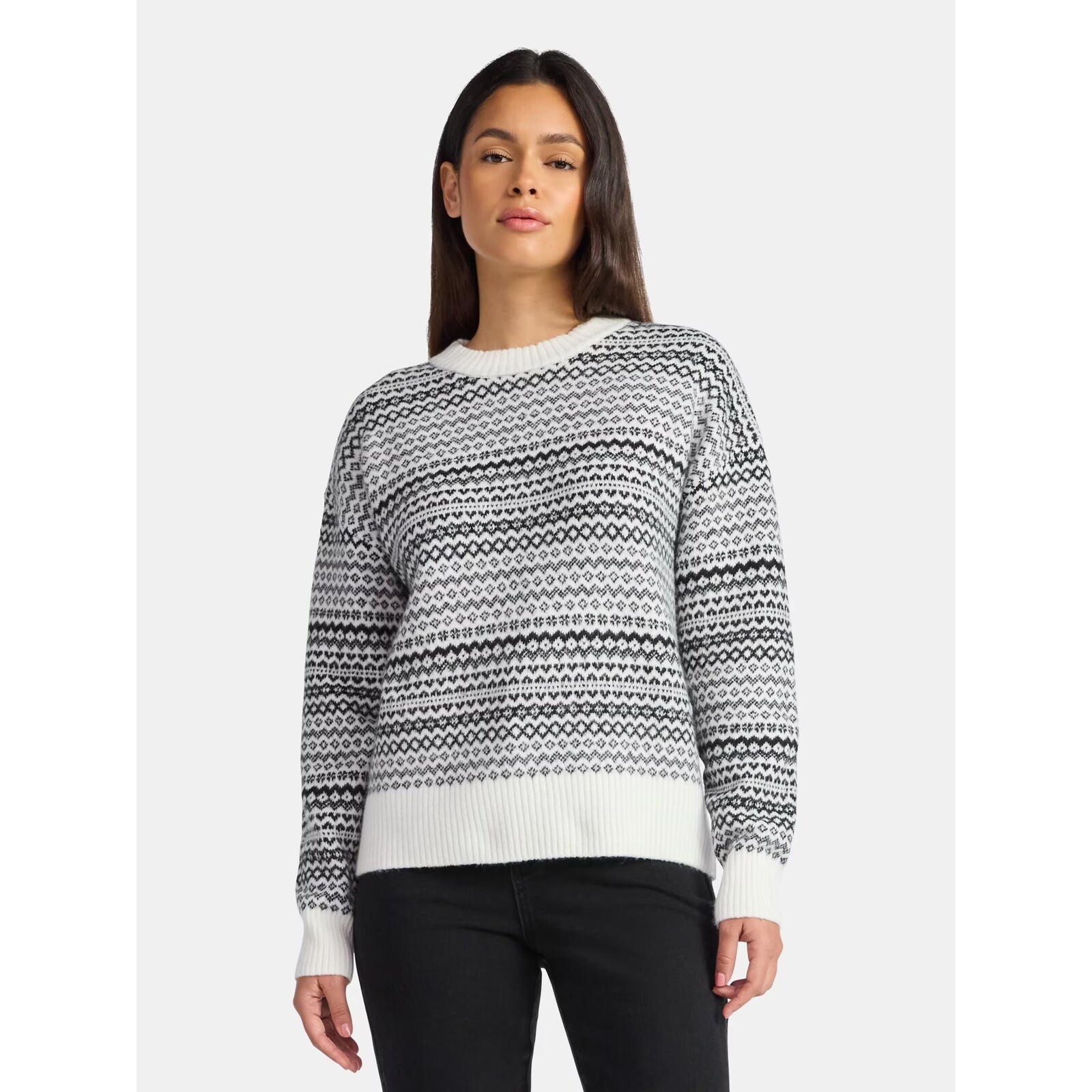 Time and Tru Fair Isle Pullover Sweater