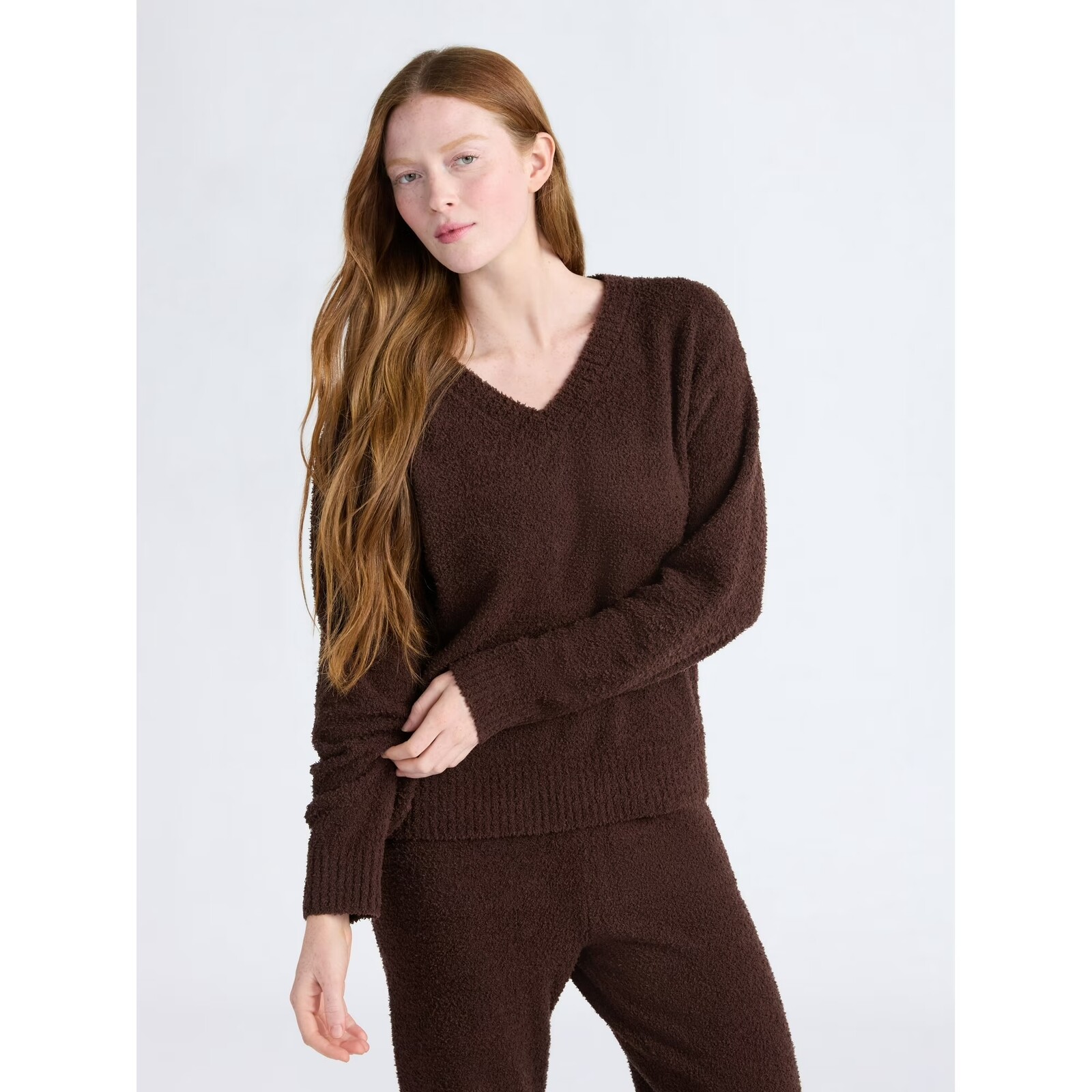 Joyspun Sleepwear Cozy Knit V-Neck Top