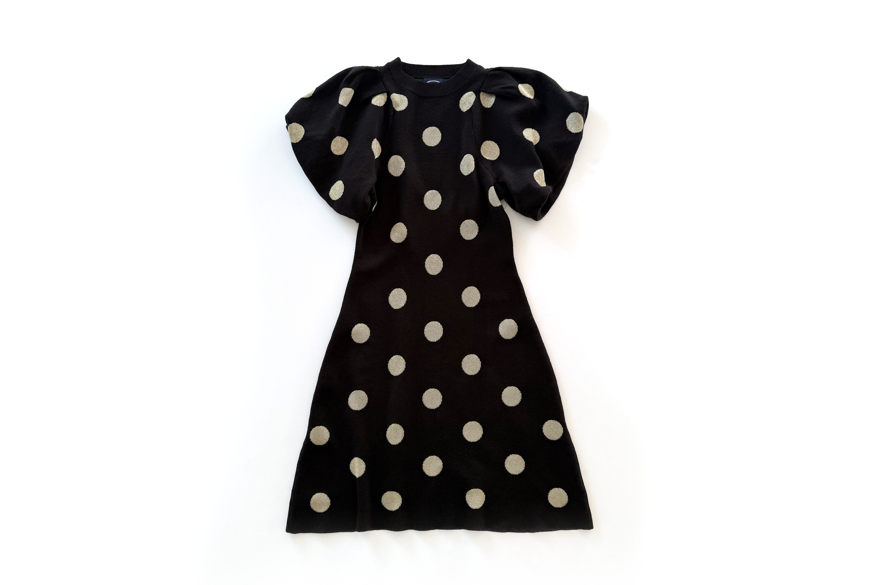 Scoop Sweater Dress with Puff Sleeves