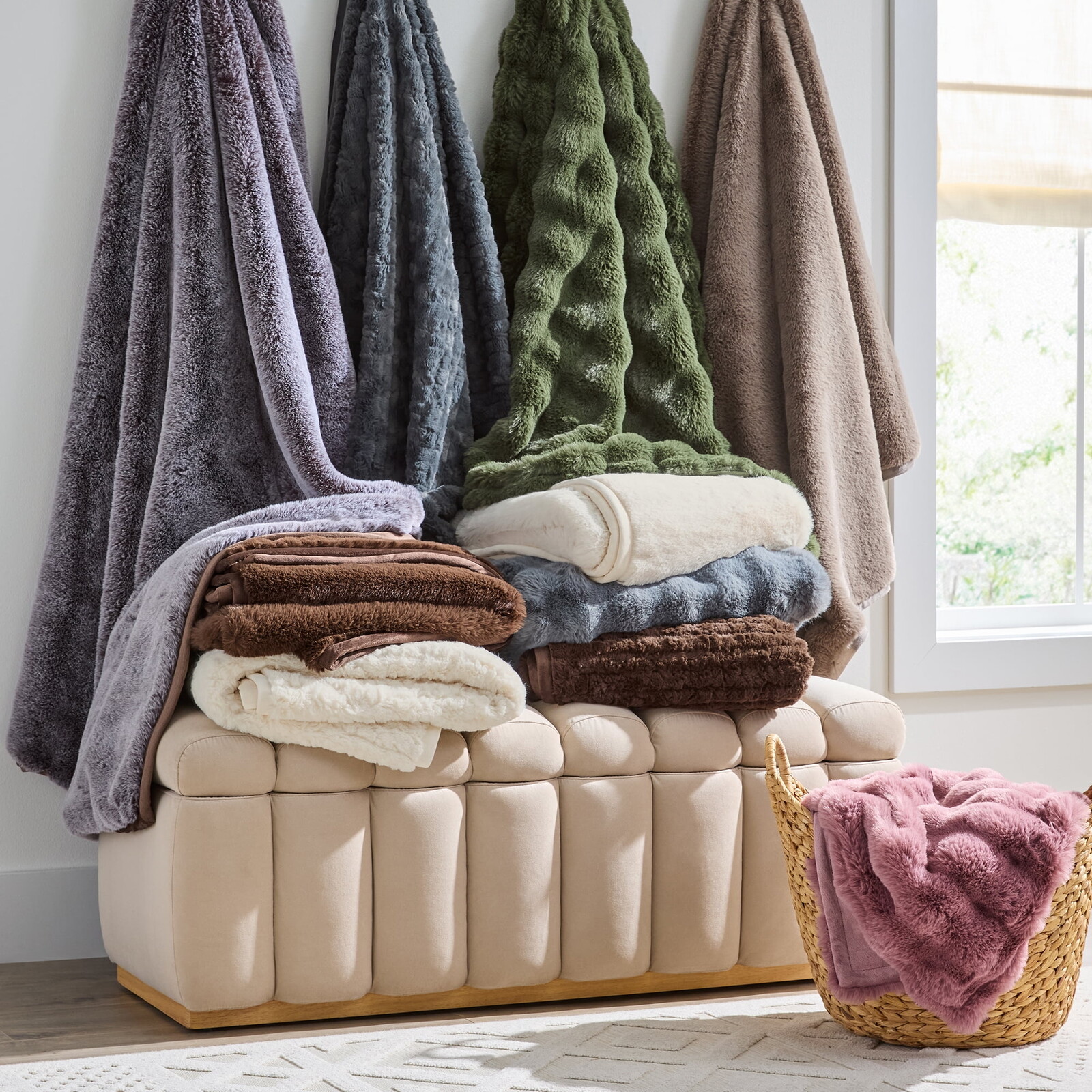 Better Homes & Gardens Faux Fur Oversized Throw Blanket 