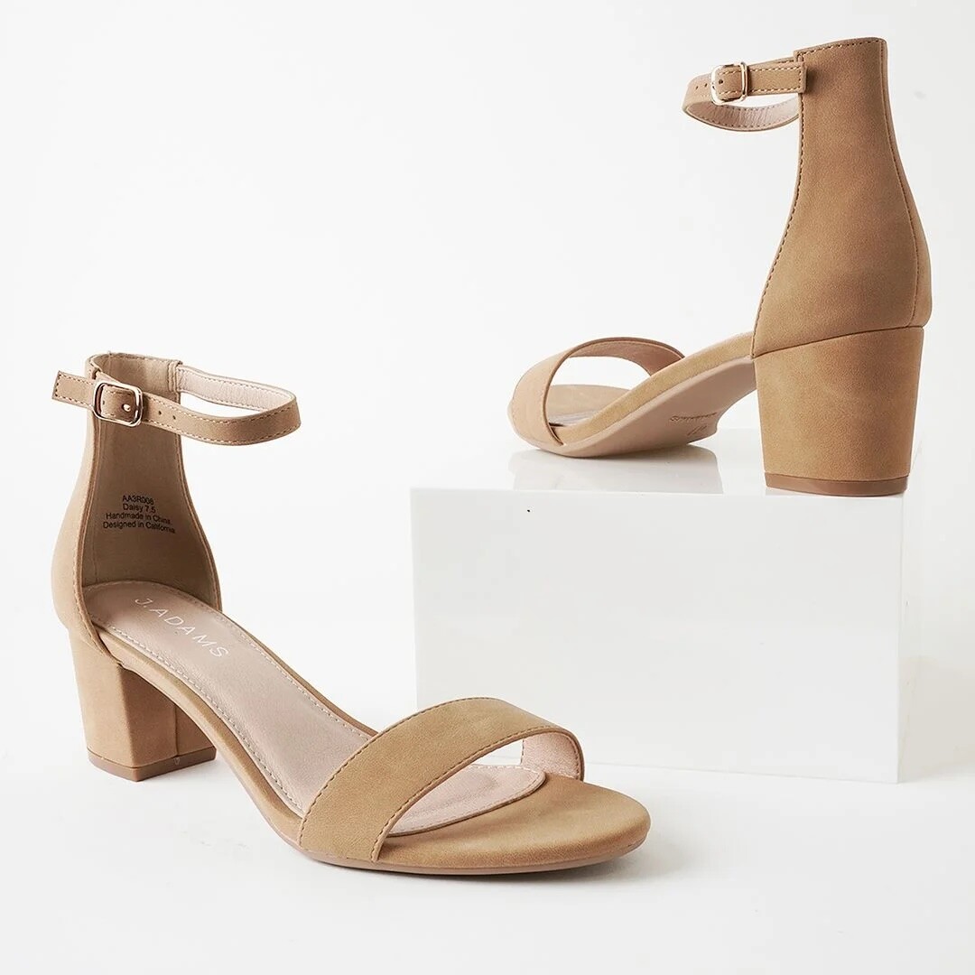J. Adams Daisy Nude Block Heel Sandals