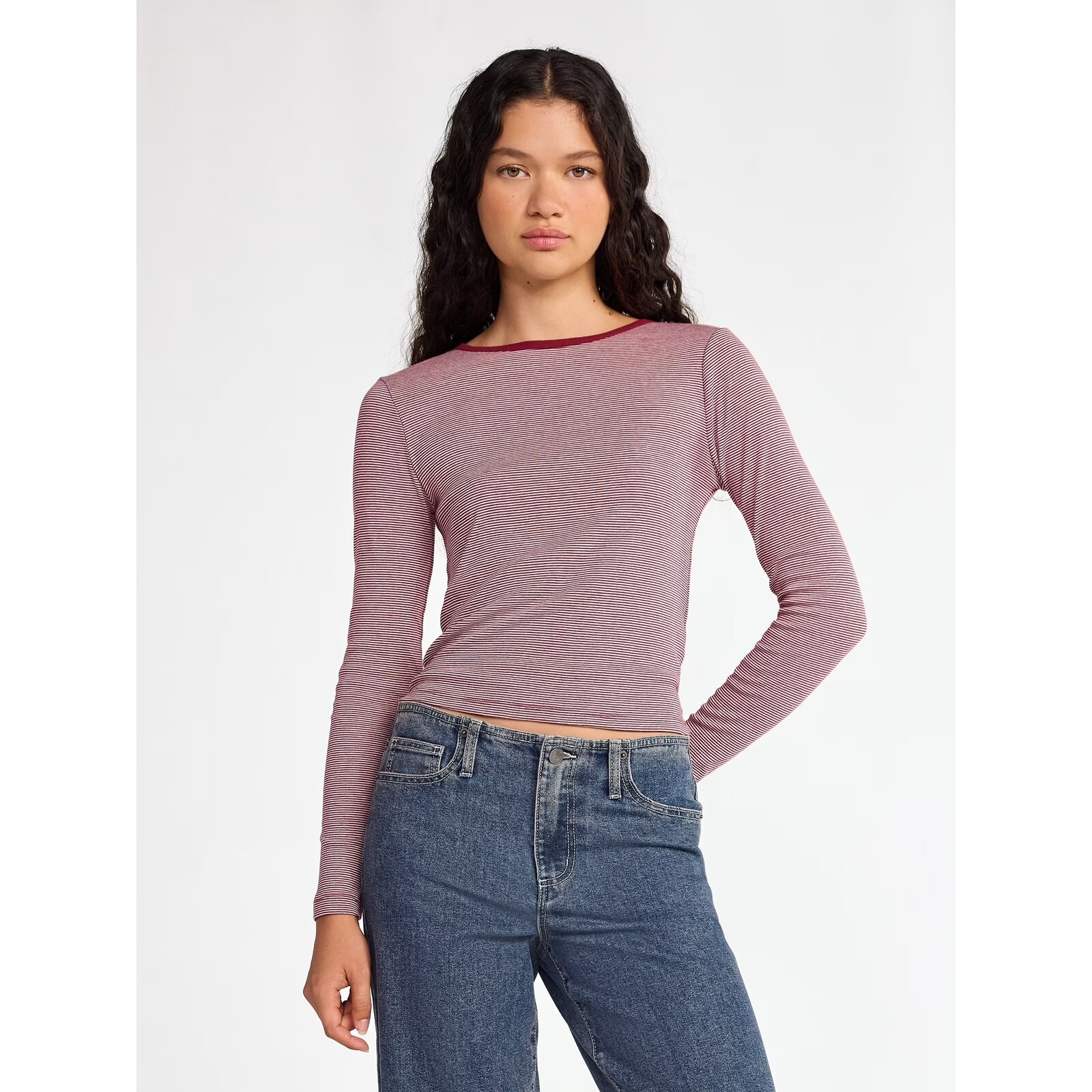 No Boundaries Striped Tee with Long Sleeves