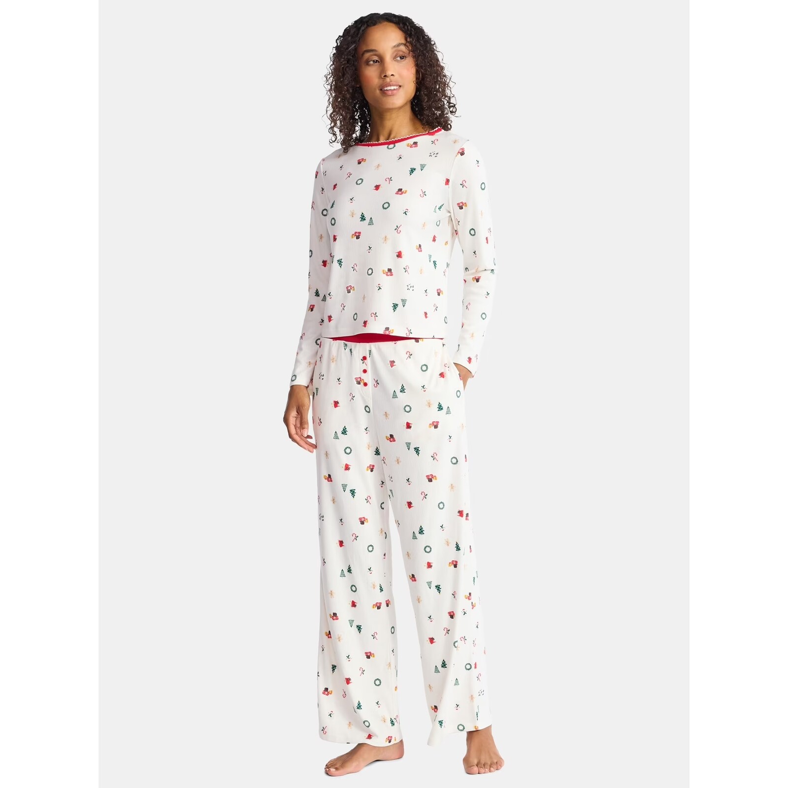 Holiday Time Pointelle Christmas Pajama Sets