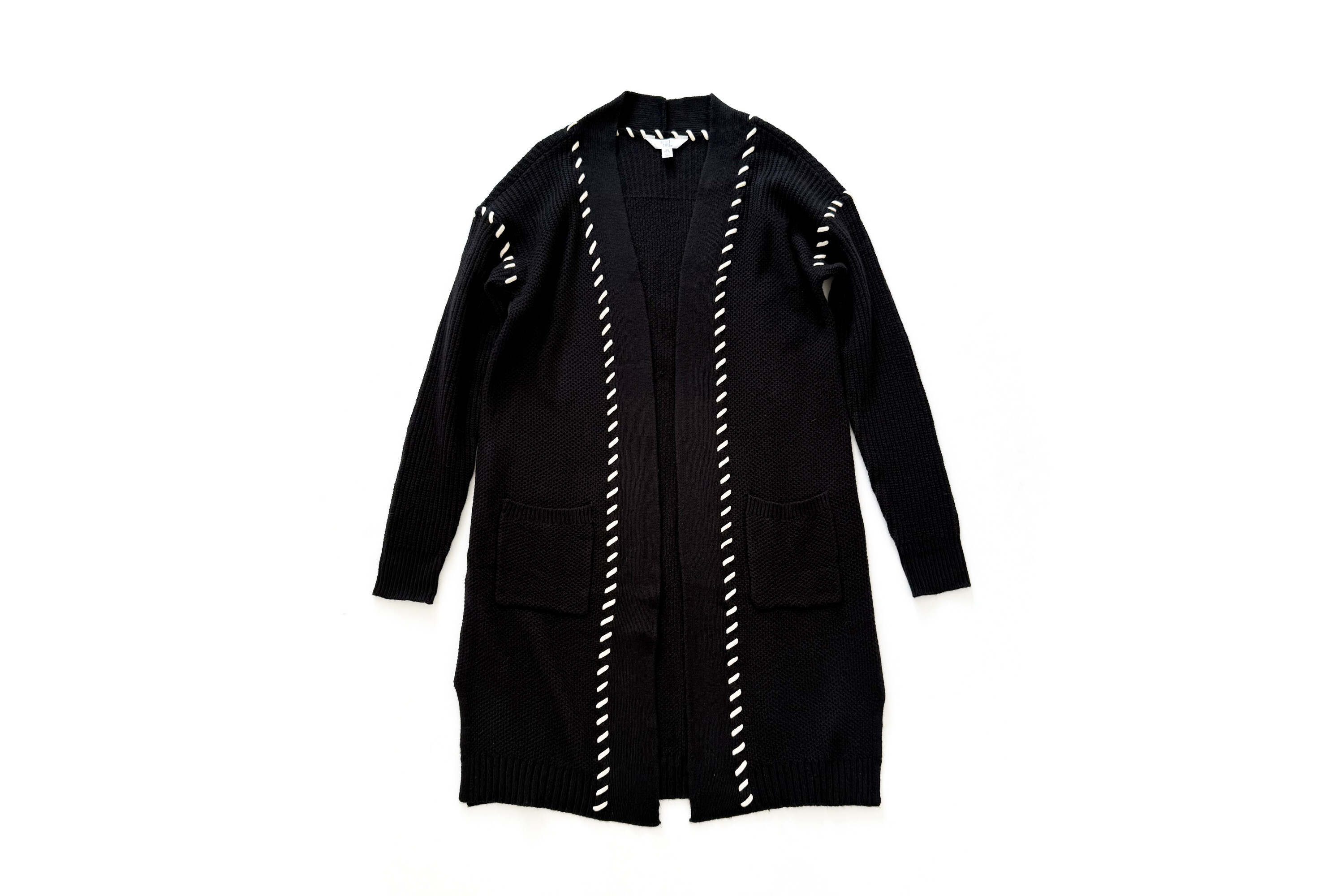 Time and Tru Longline Whipstitch Cardigan