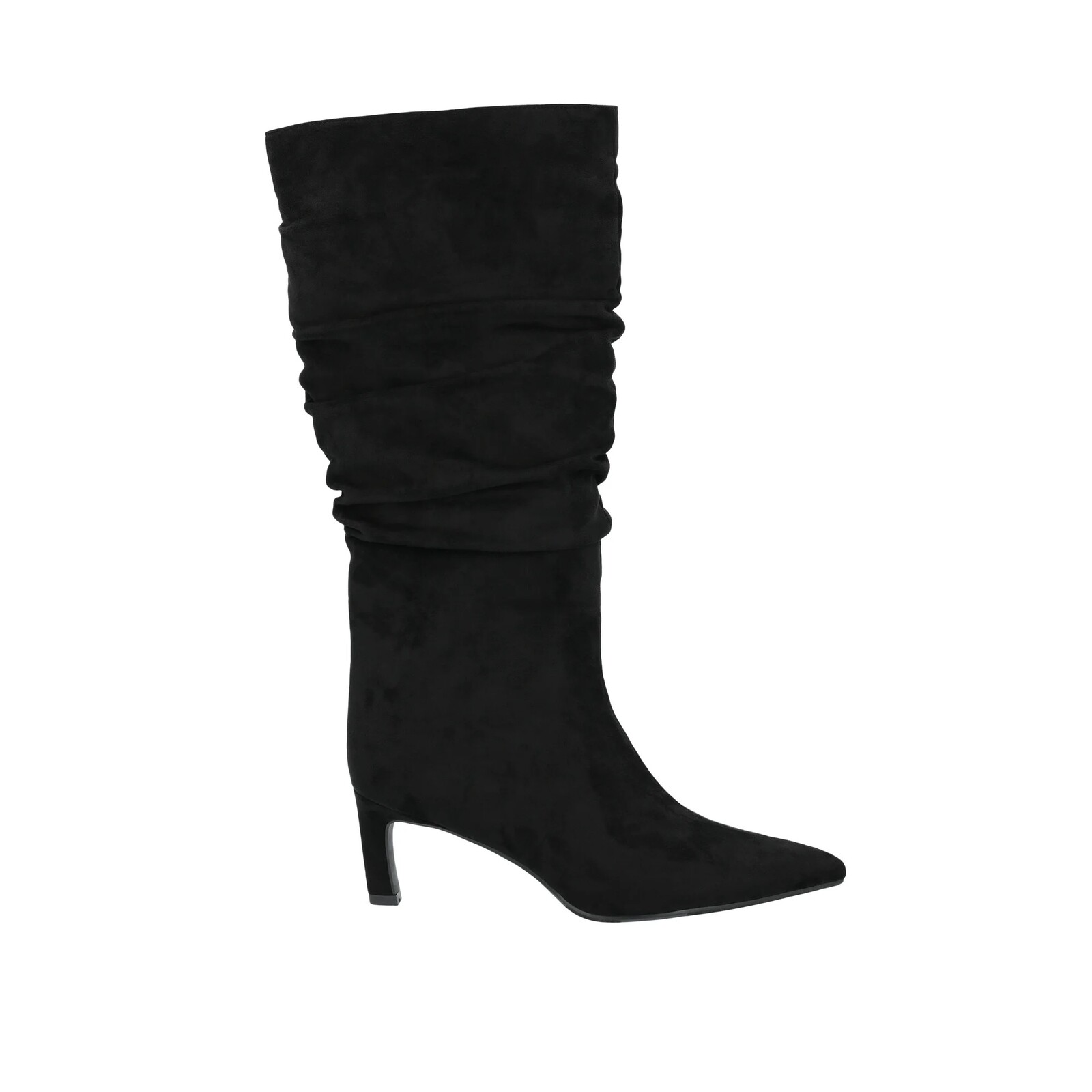 Time and Tru Faux Suede Slouch Boots with Kitten Heels