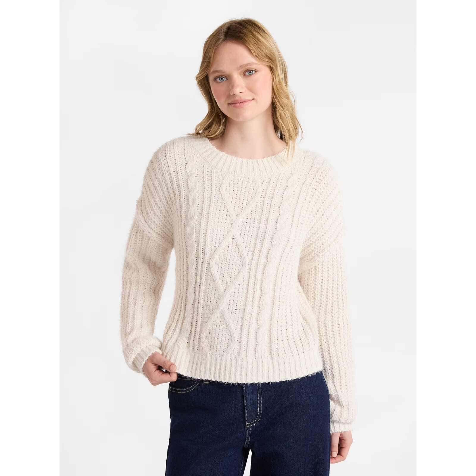 No Boundaries Cable Knit Sweater
