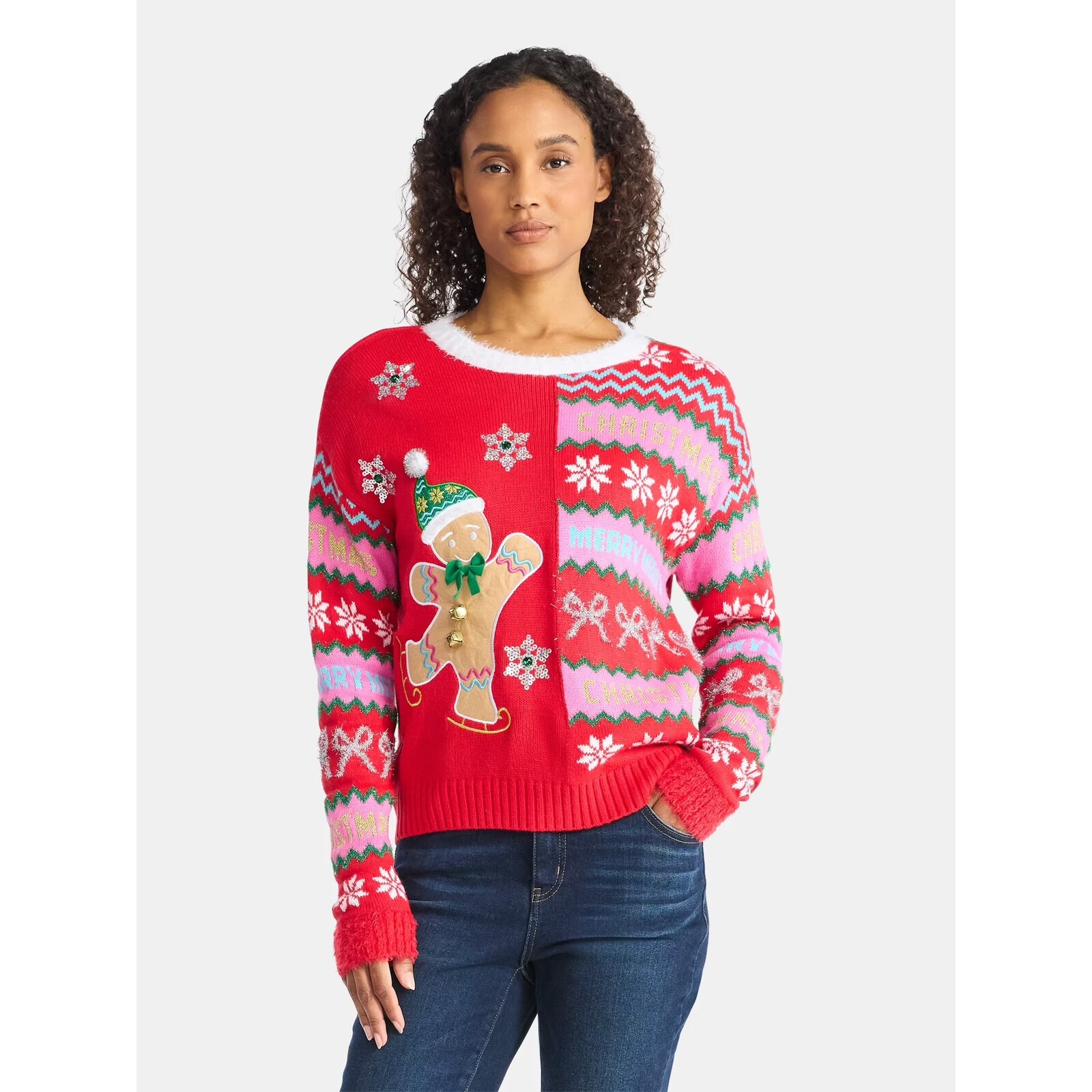 Holiday Time Embellished Christmas Sweater