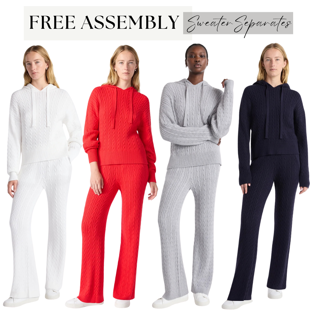 Free Assembly Cozy Yarn Cable Knit Sweater & Pant