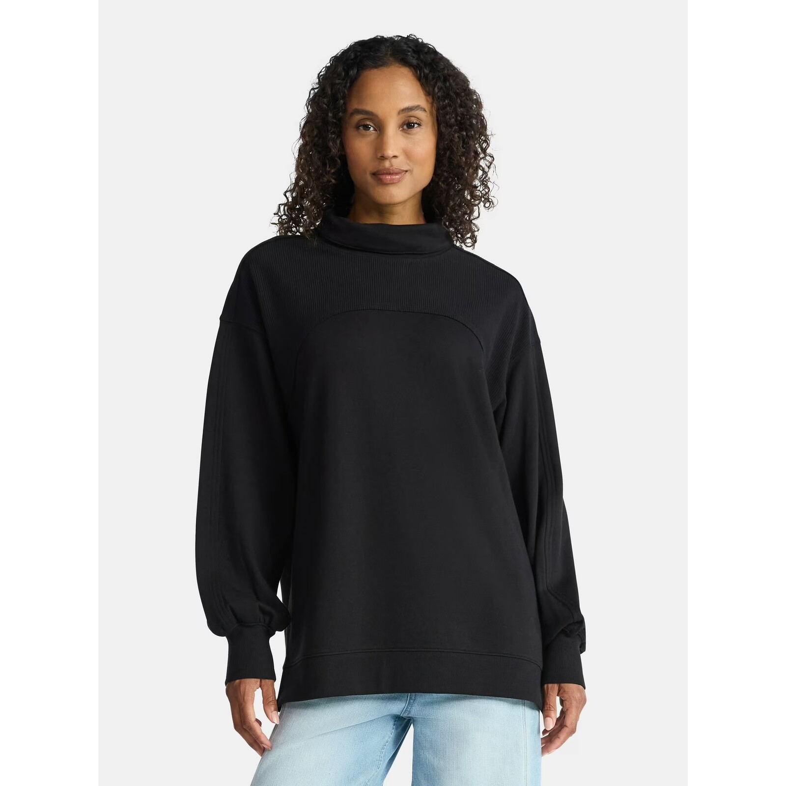 Time and Tru Ottoman Ribbed Pullover Top