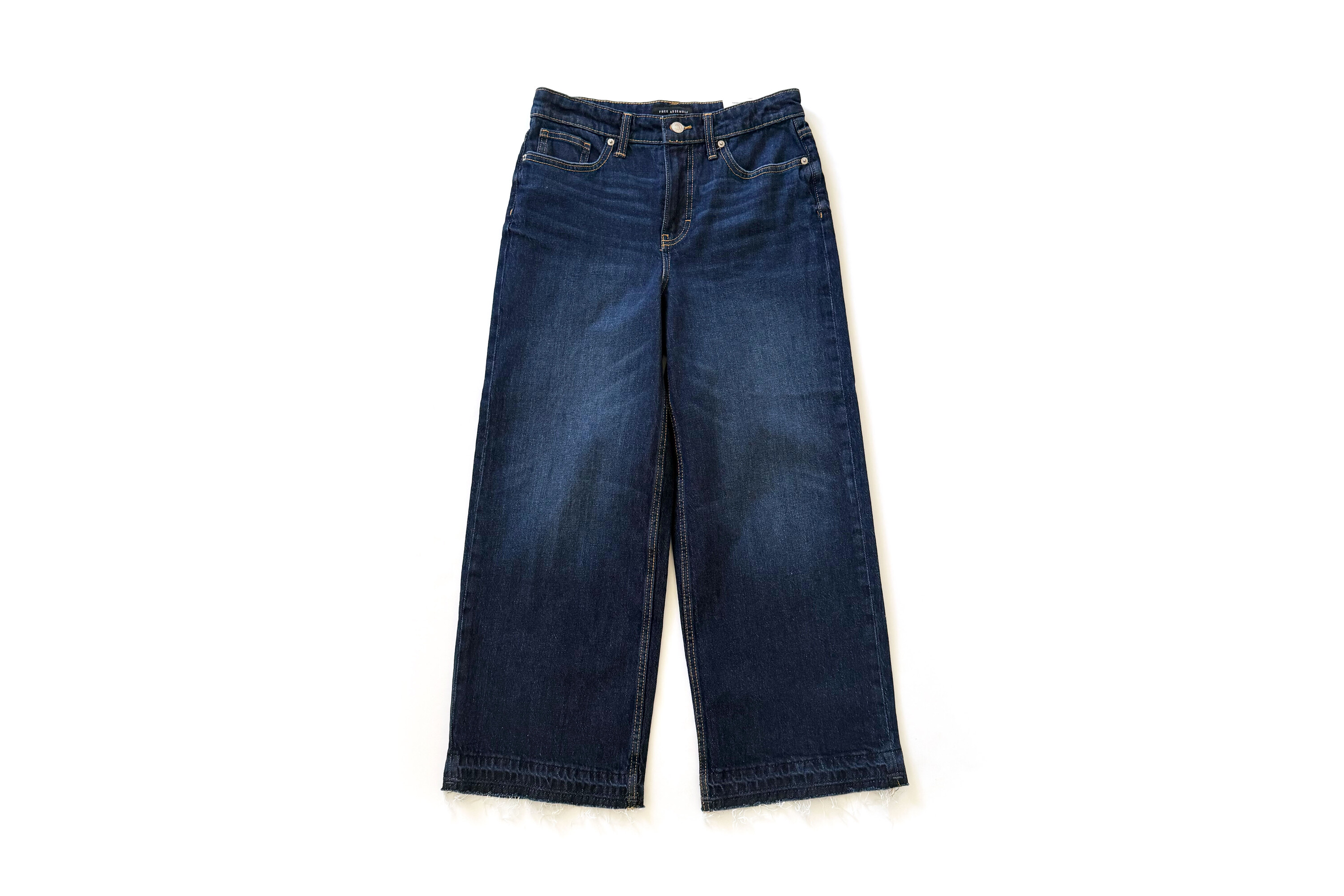 Free Assembly Midrise Wide Leg Release Hem Jeans