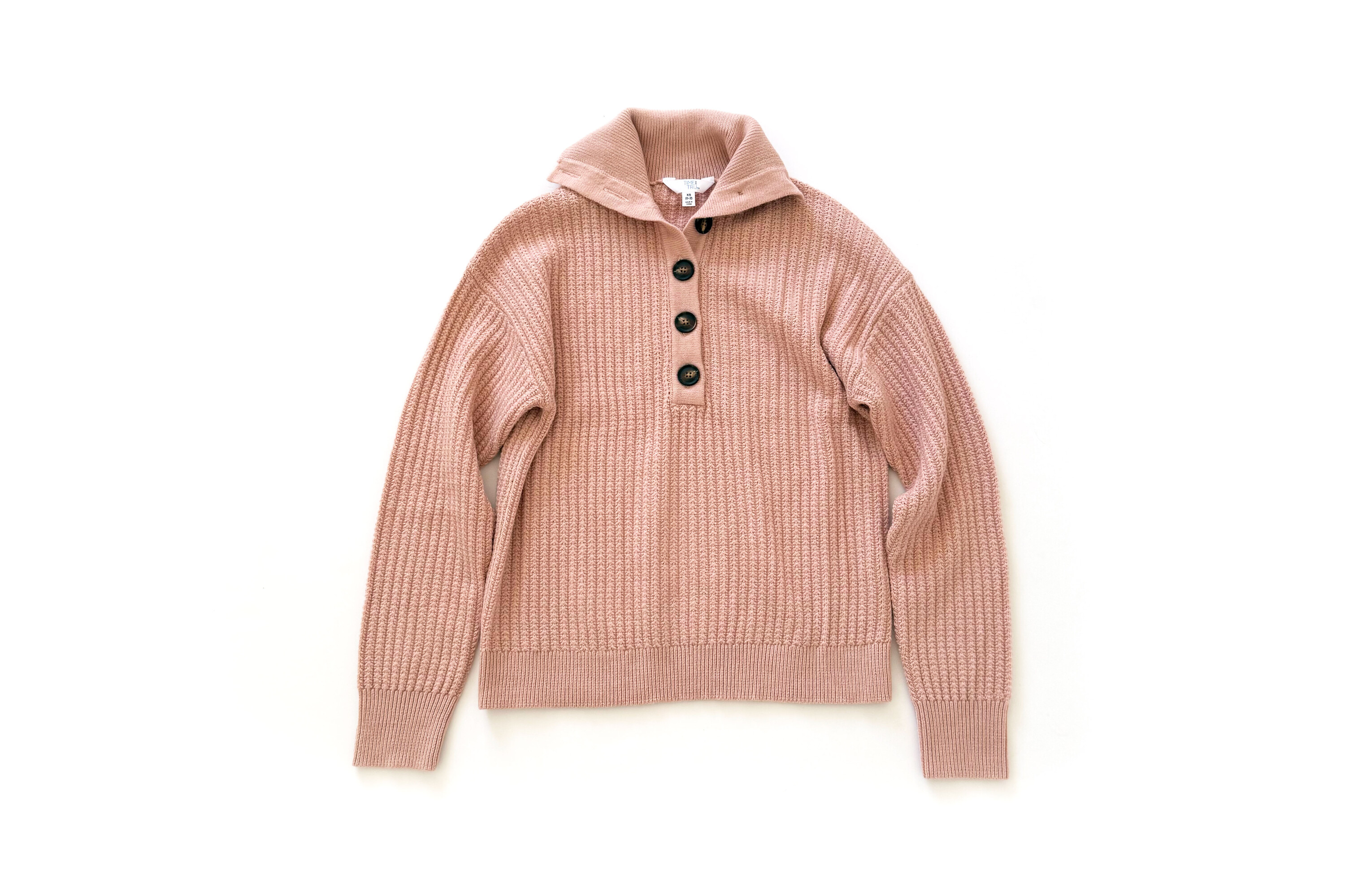 Time and Tru Pullover Henley Sweater