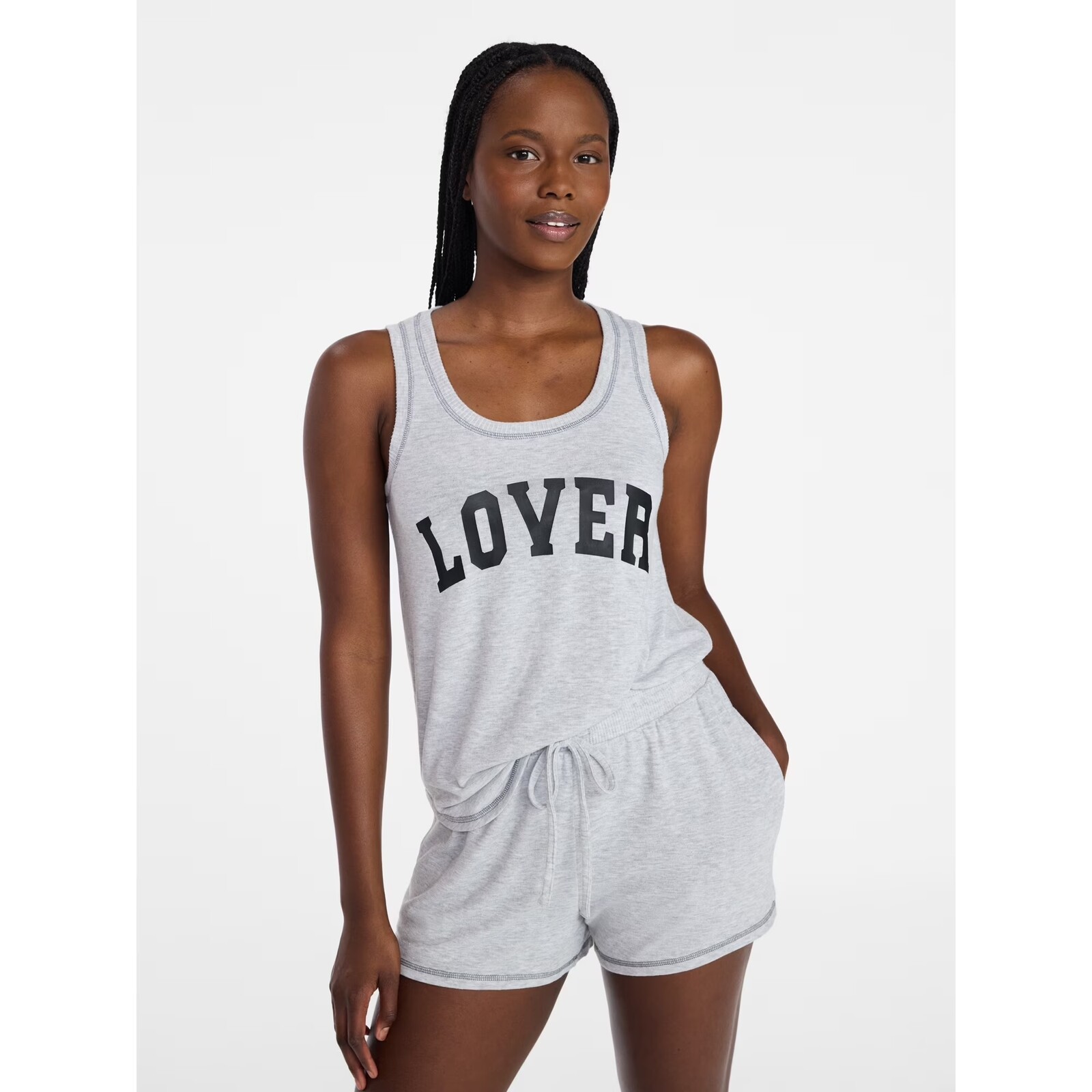 Joyspun Hacci Knit Tank Top and Shorts Pajama Set