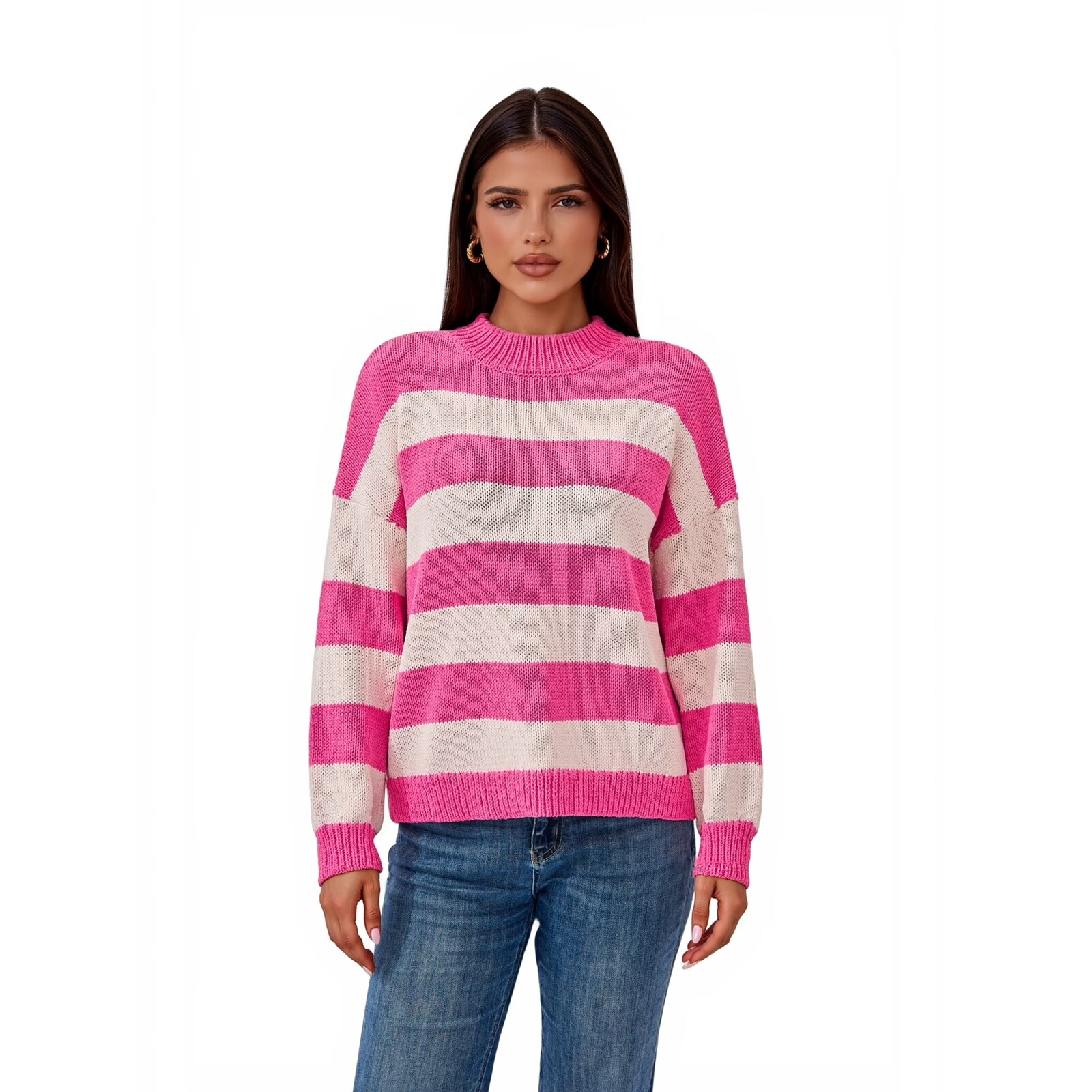 PRETTYGARDEN Striped Sweater